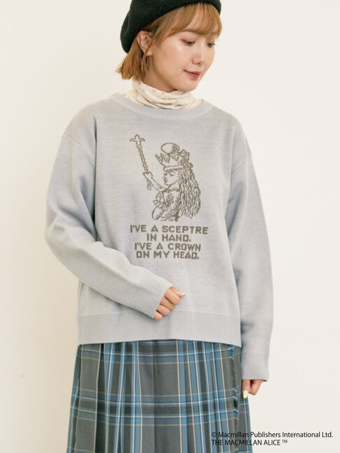 Samansa Mos2「【Alice&times;Samansa Mos2】ジャカードニット」|ニット・セーター|サックスブルー