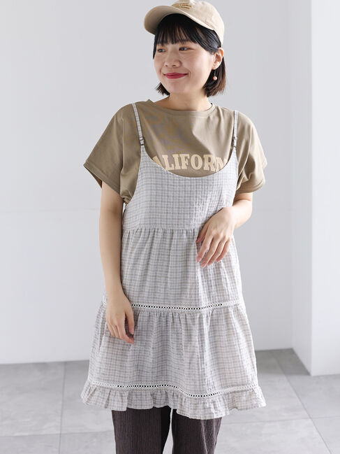 Samansa Mos2「《新色追加》はしごレースティアードキャミチュニック」|シャツ・ブラウス|ベージュ