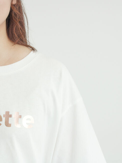 Samansa Mos2「【接触冷感】箔プリントTシャツ」|Tシャツ・カットソー|