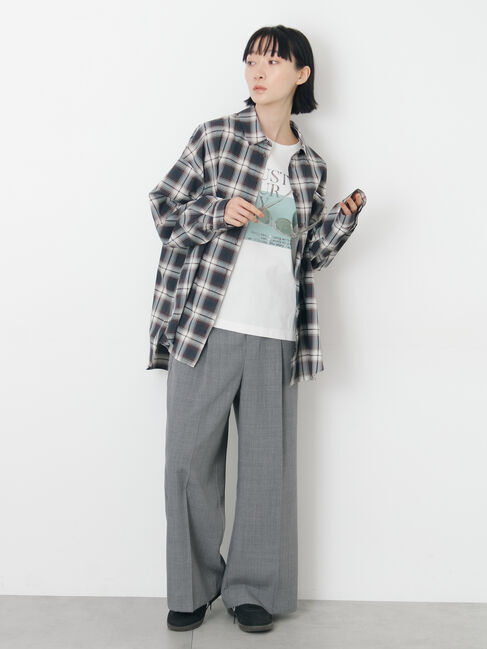 Samansa Mos2「【イージーケア、接触冷感】タックワイドパンツ」|その他|