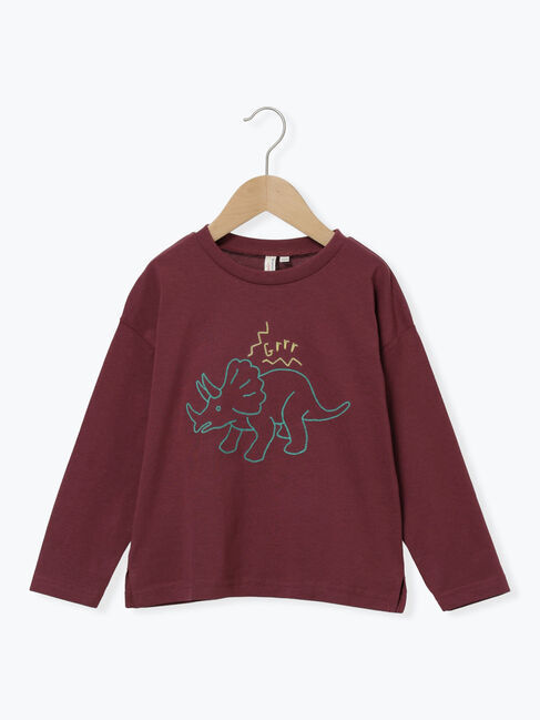 Samansa Mos2 Lagom「恐竜刺繍ロンT」|Tシャツ・カットソー|