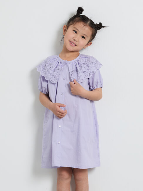 Samansa Mos2 Lagom「スカラップレース襟付きワンピース」|ワンピース|ラベンダー