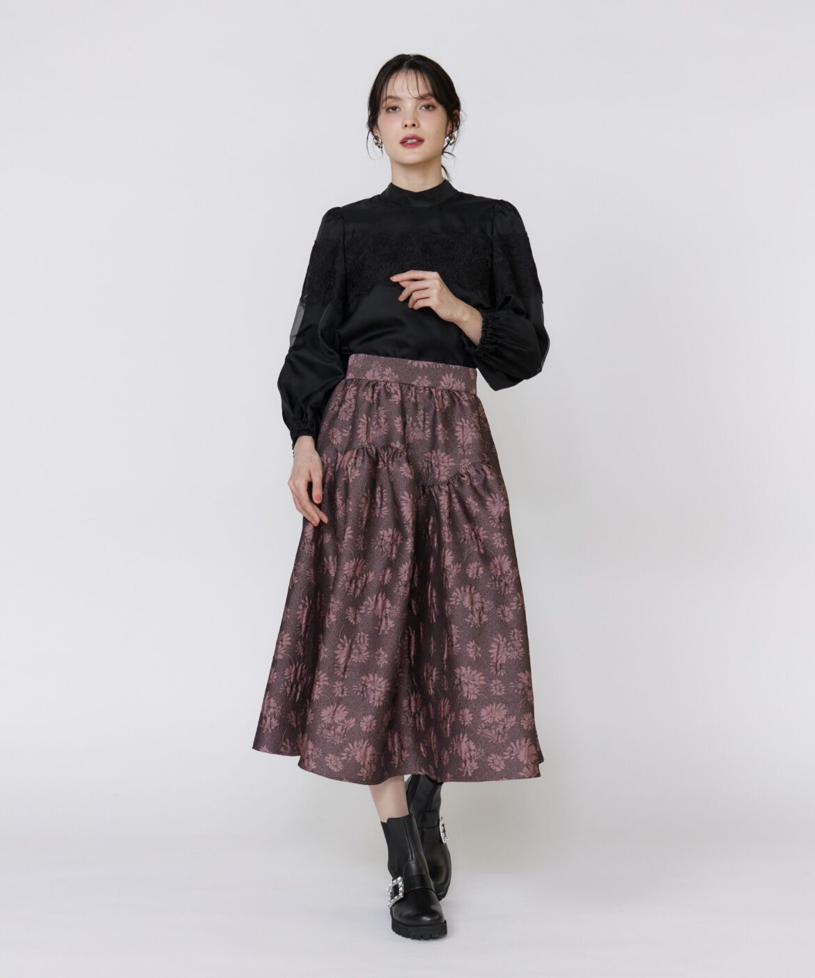 Maglie le cassetto「《大きいサイズ》シアーレースブラウス《M Maglie le cassetto》」|シャツ・ブラウス|