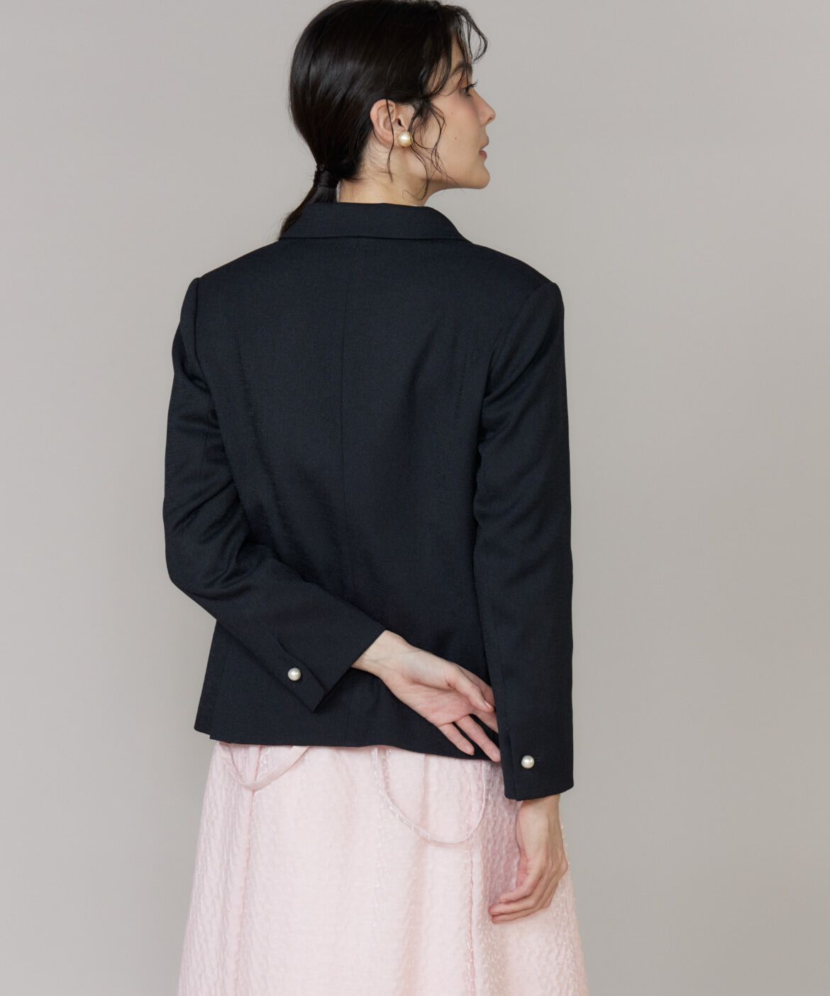 Maglie le cassetto「《大きいサイズ》ロゴ刺繍パール釦ジャケット《M Maglie le cassetto》」|その他|