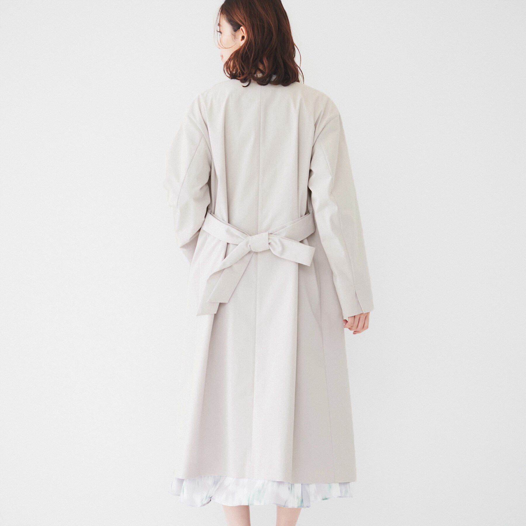 UNTITLED「【撥水】コットンライク ストレッチコート」|ノーカラーコート|