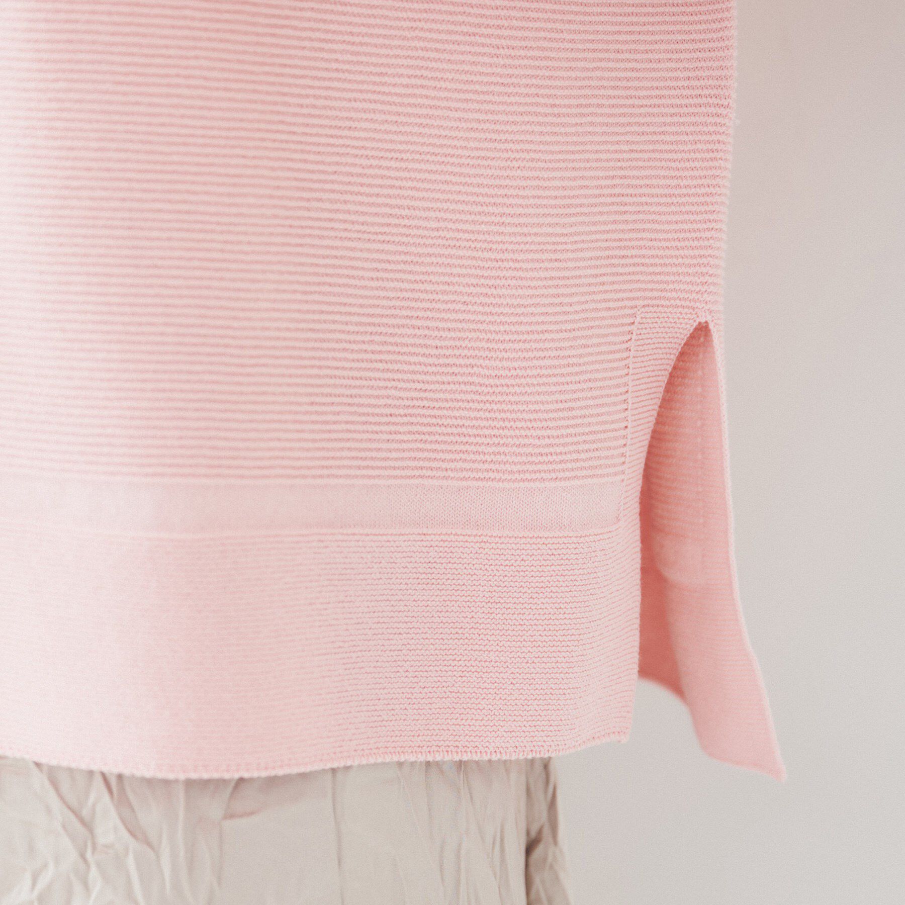 UNTITLED「【体型カバー/春素材】コットン混 ガーターニット」|ニット・セーター|