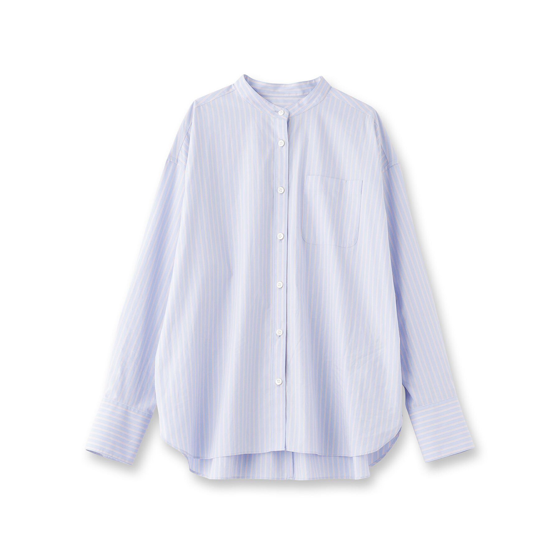 UNTITLED「【コットン100/ストライプ】タイプライター バンドカラーシャツ」|シャツ・ブラウス|