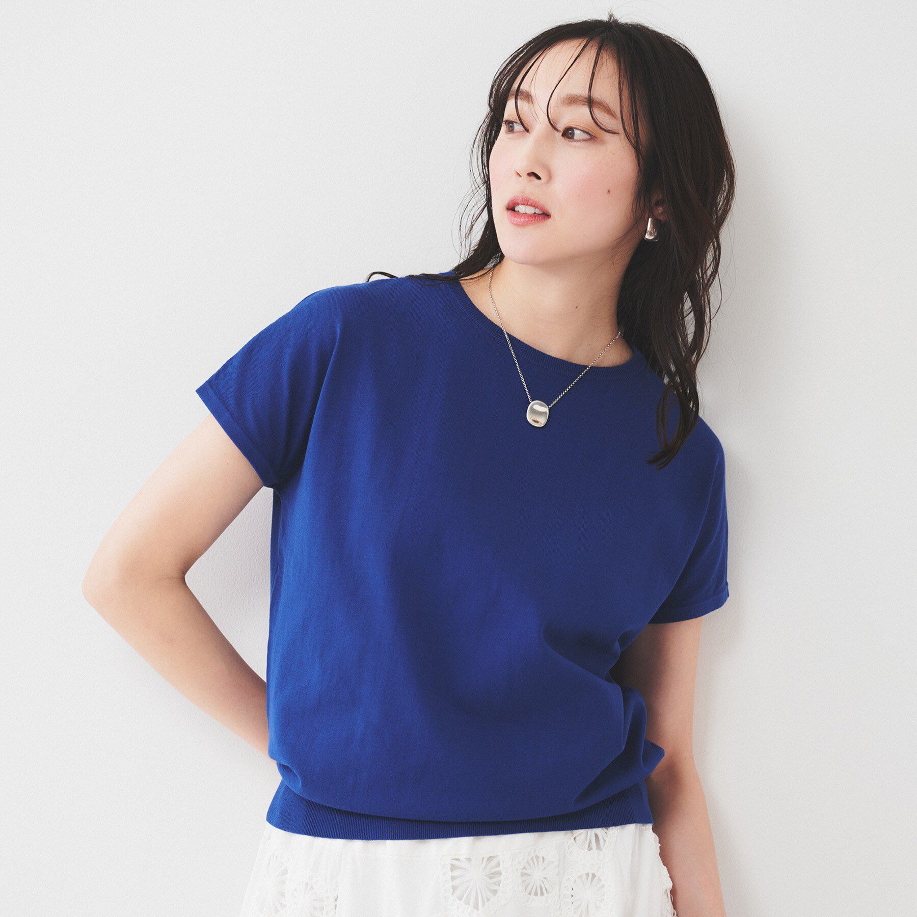 UNTITLED「【11色展開/コットン100/アンサンブル可能】 プルオーバーニット」|ニット・セーター|