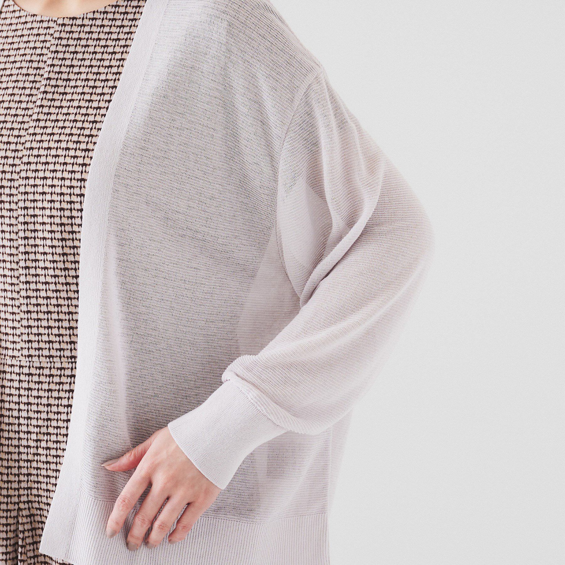 UNTITLED「【体型カバー/日除け】ドルマンスリーブ ガーターカーディガン」|カーディガン|