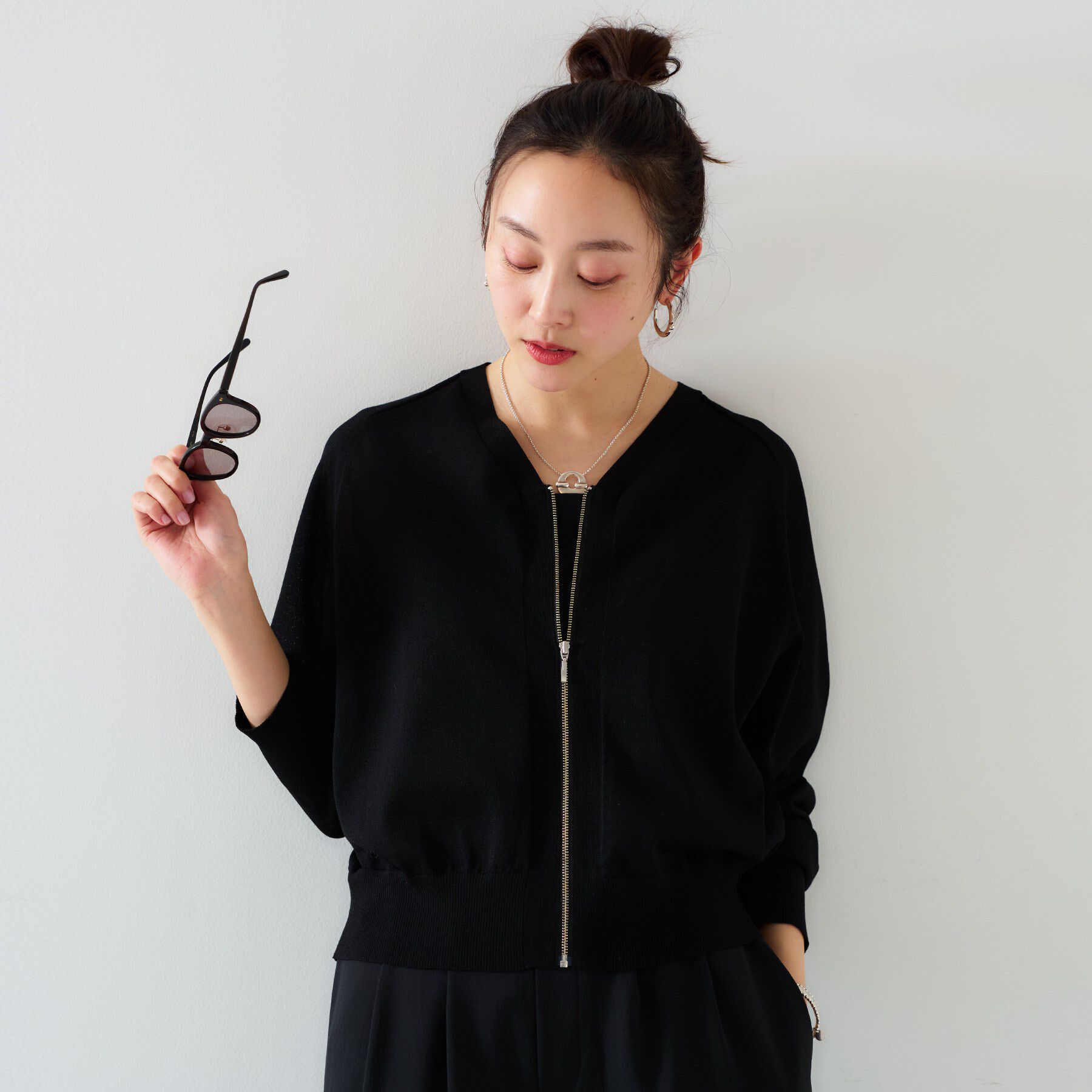 UNTITLED「【体型カバー/日除け】シアーニットカーディガン」|カーディガン|