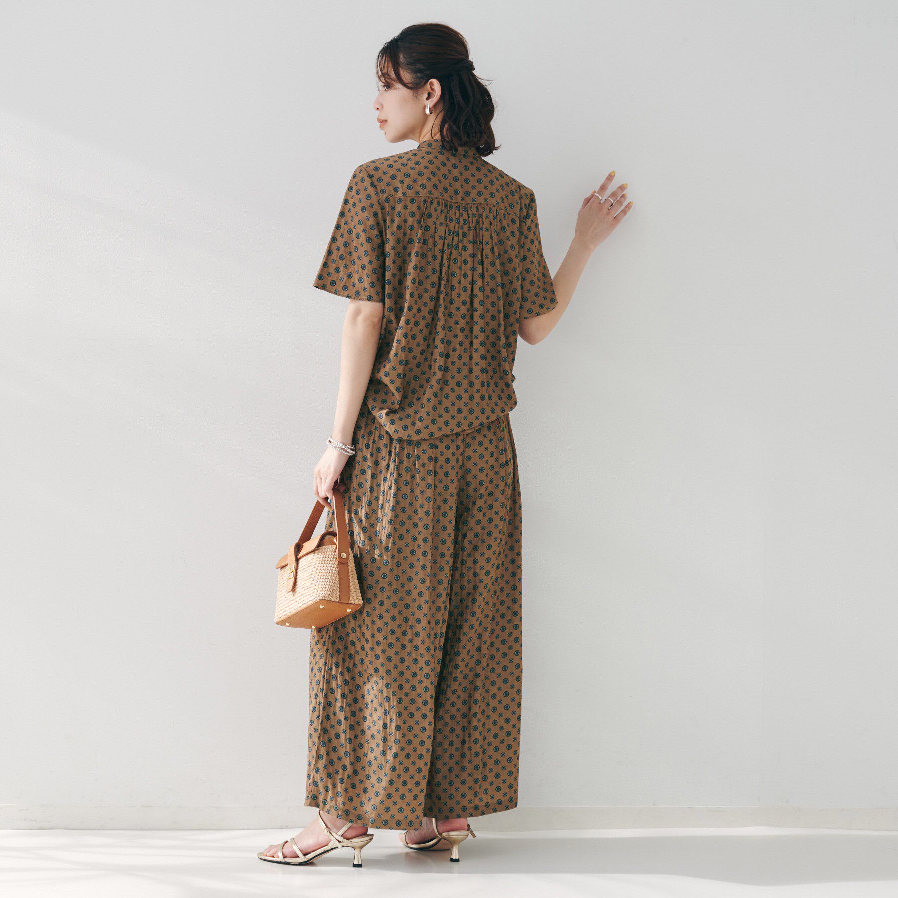 UNTITLED「【セットアップ可能/ウエストゴム】小紋柄パンツ」|その他|