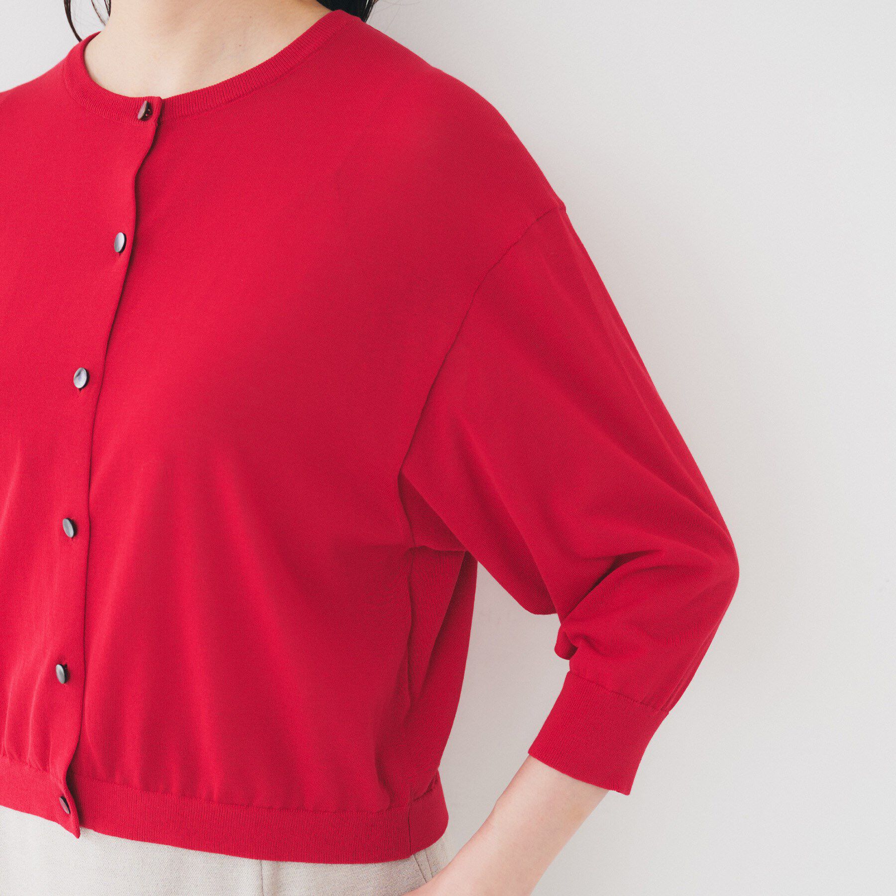 UNTITLED「【短丈/シアー/洗える】ドルマンスリーブカーディガン」|カーディガン|