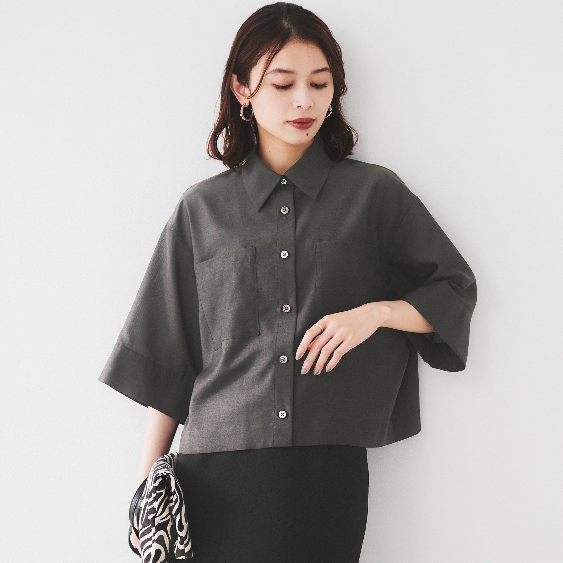 UNTITLED「【前開き/洗える】ショート丈シアーシャツ」|シャツ・ブラウス|