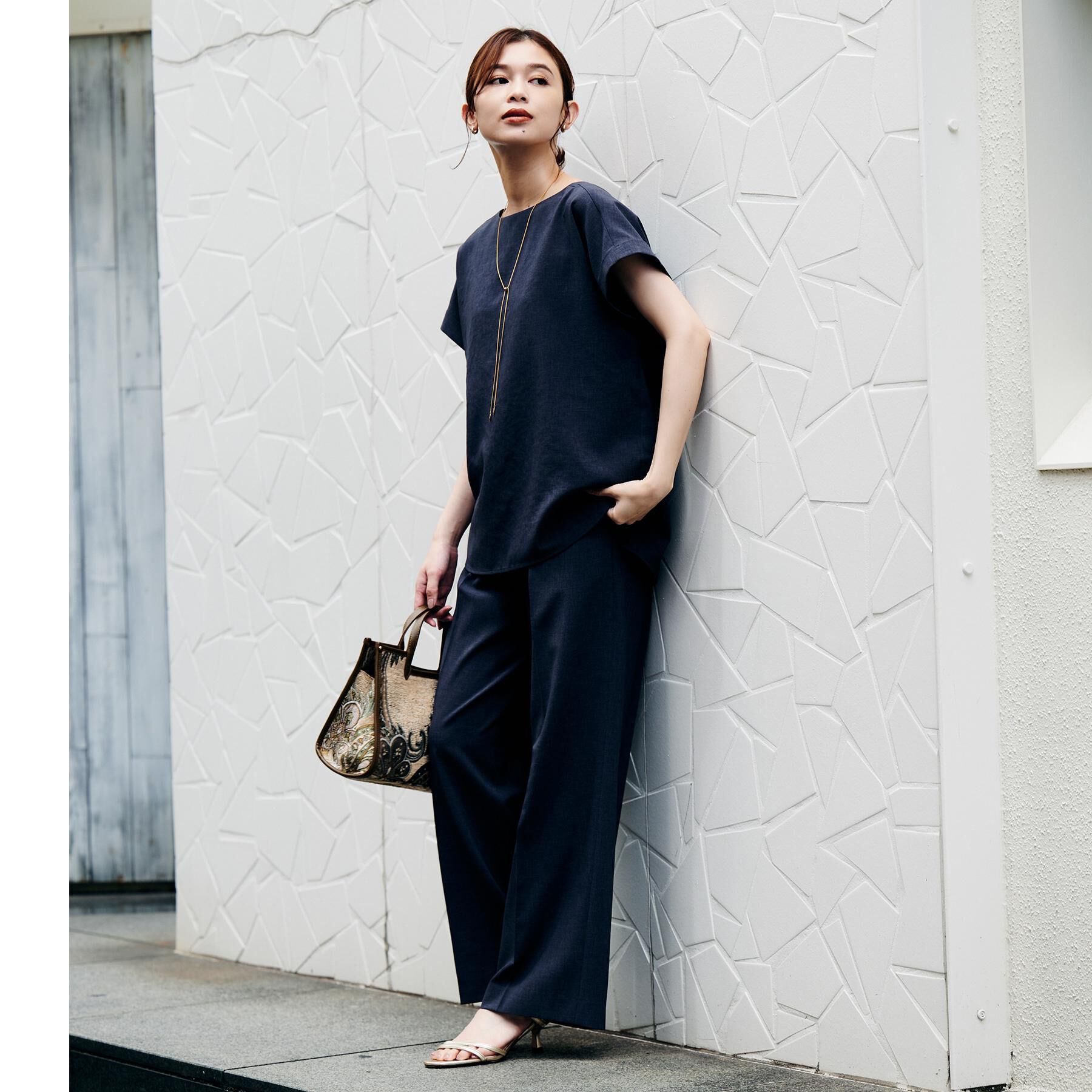 UNTITLED「【セットアップ可/はっ水/通勤】リラククール 半袖ブラウス」|シャツ・ブラウス|