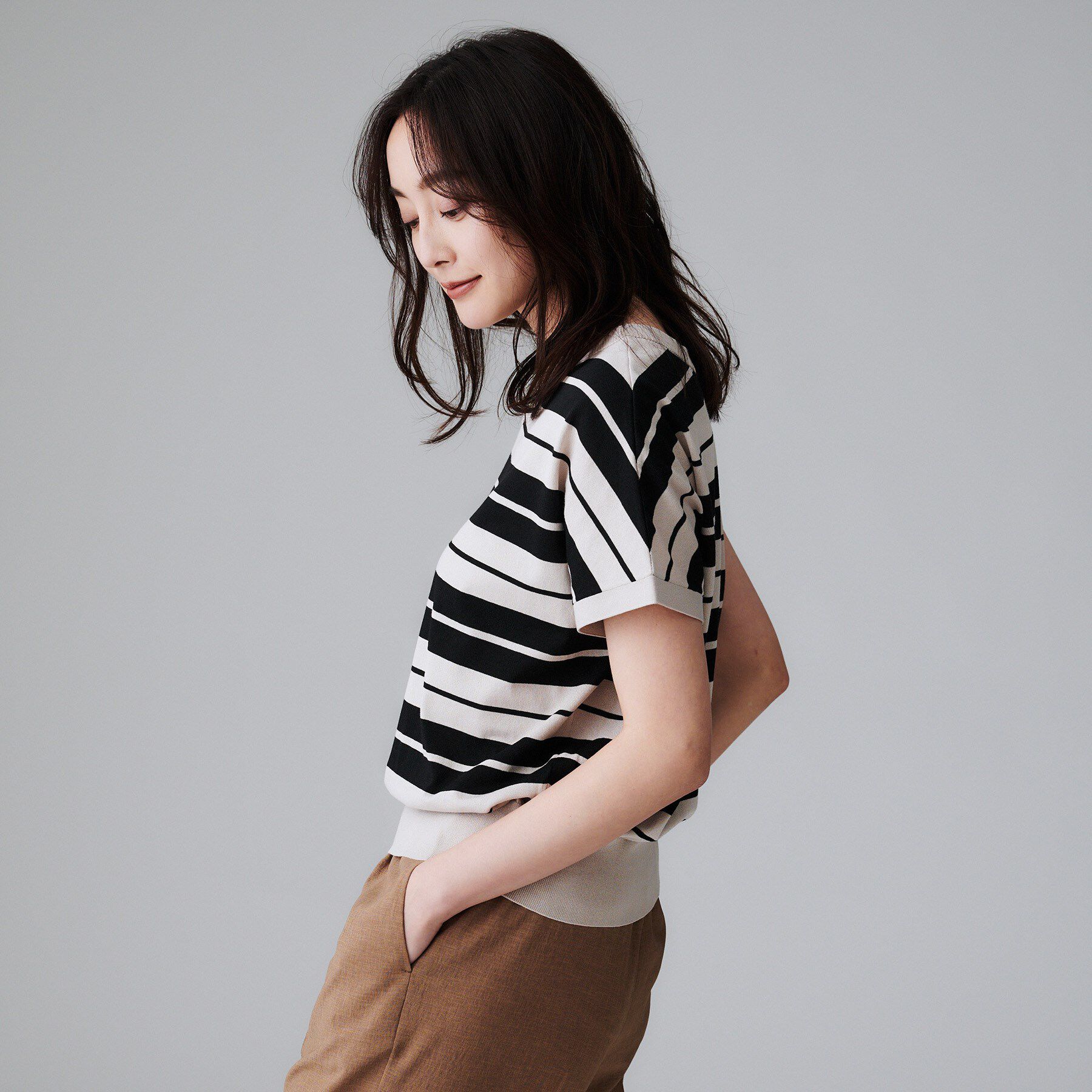 UNTITLED「【洗える/前後2WAY】ネックプルオーバーニット」|ニット・セーター|