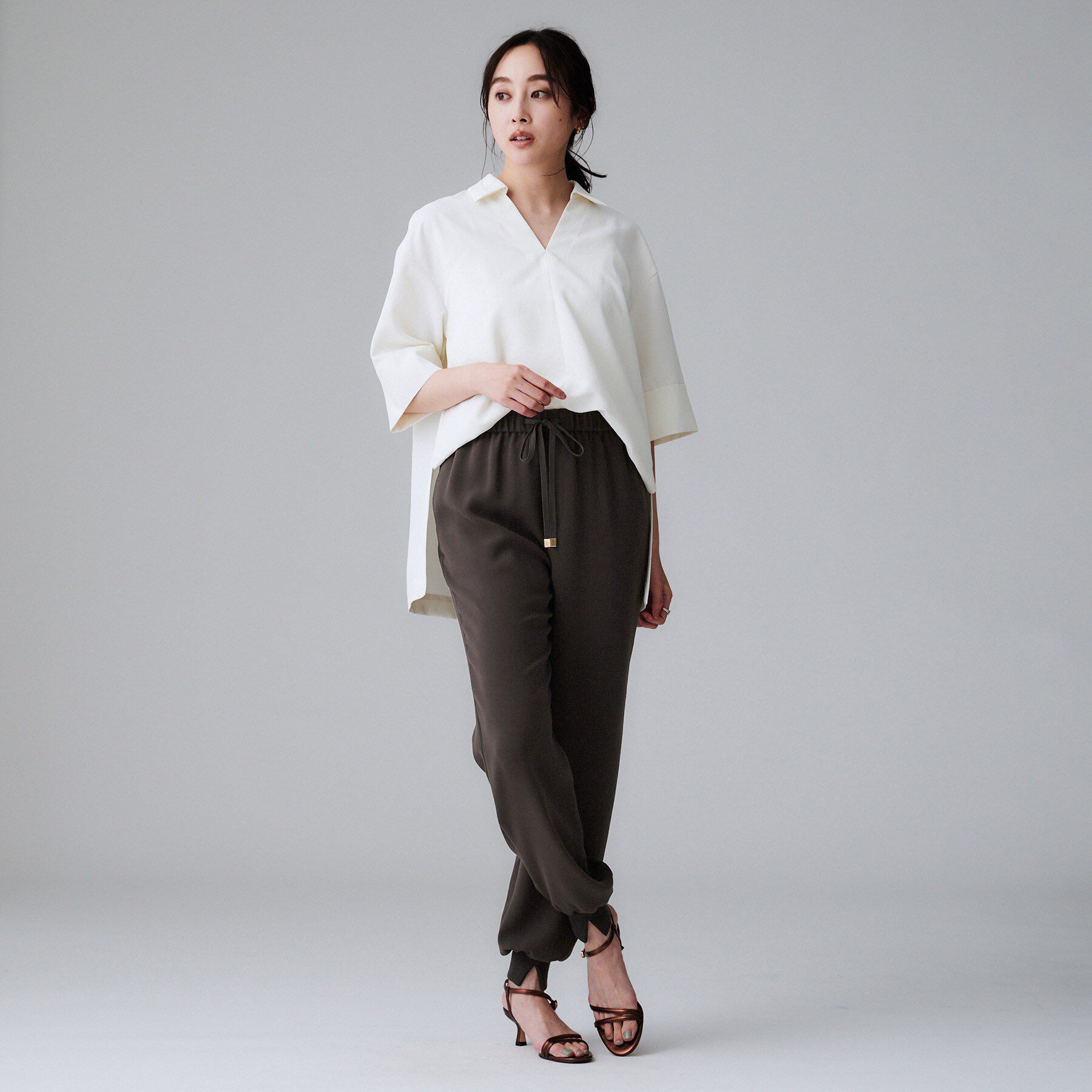 UNTITLED「【吸水速乾/ウエストゴム】バックサテン ジョグパンツ」|その他|