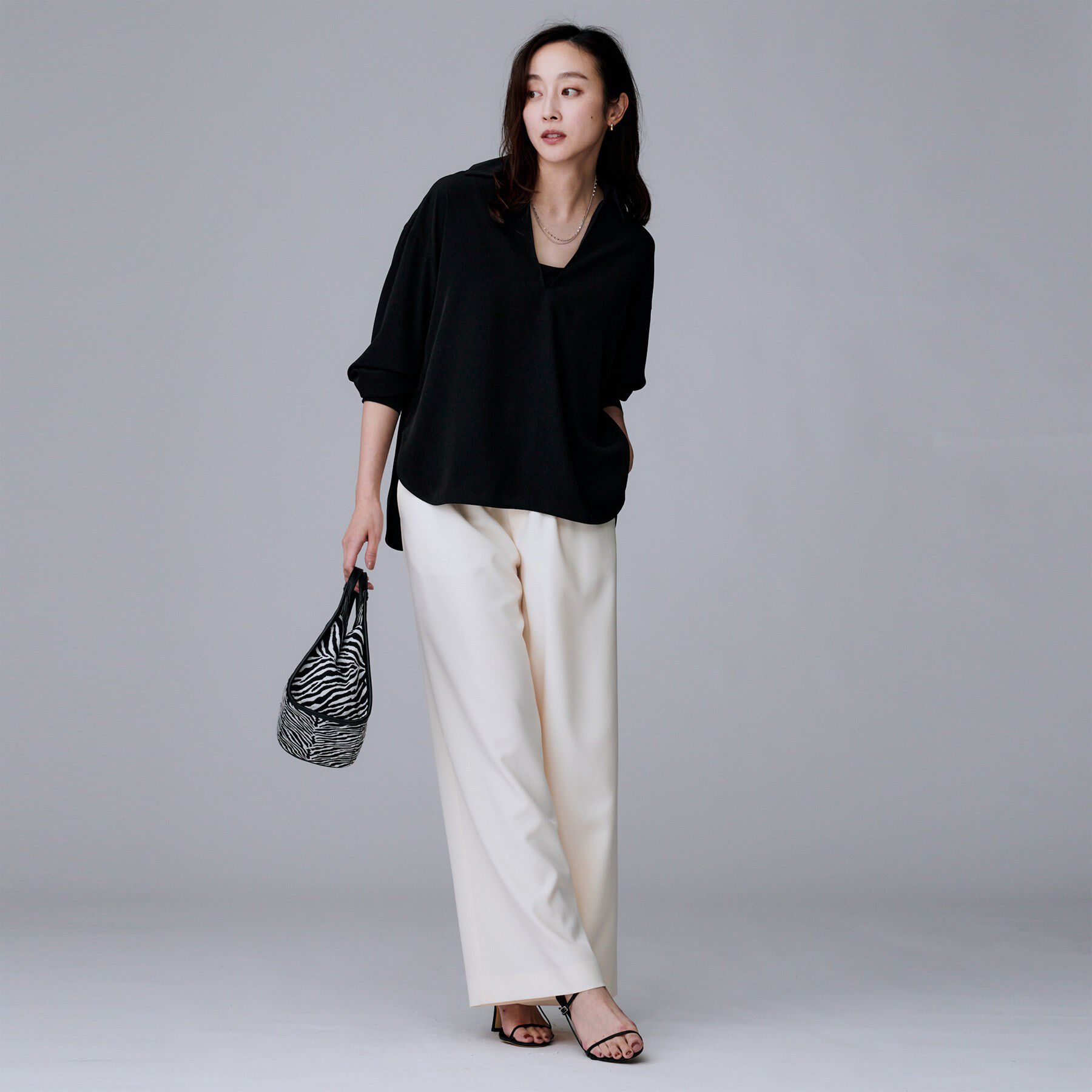 UNTITLED「【セットアップ可/スキッパー/ゆったり】リラクパウダーシャツ」|シャツ・ブラウス|