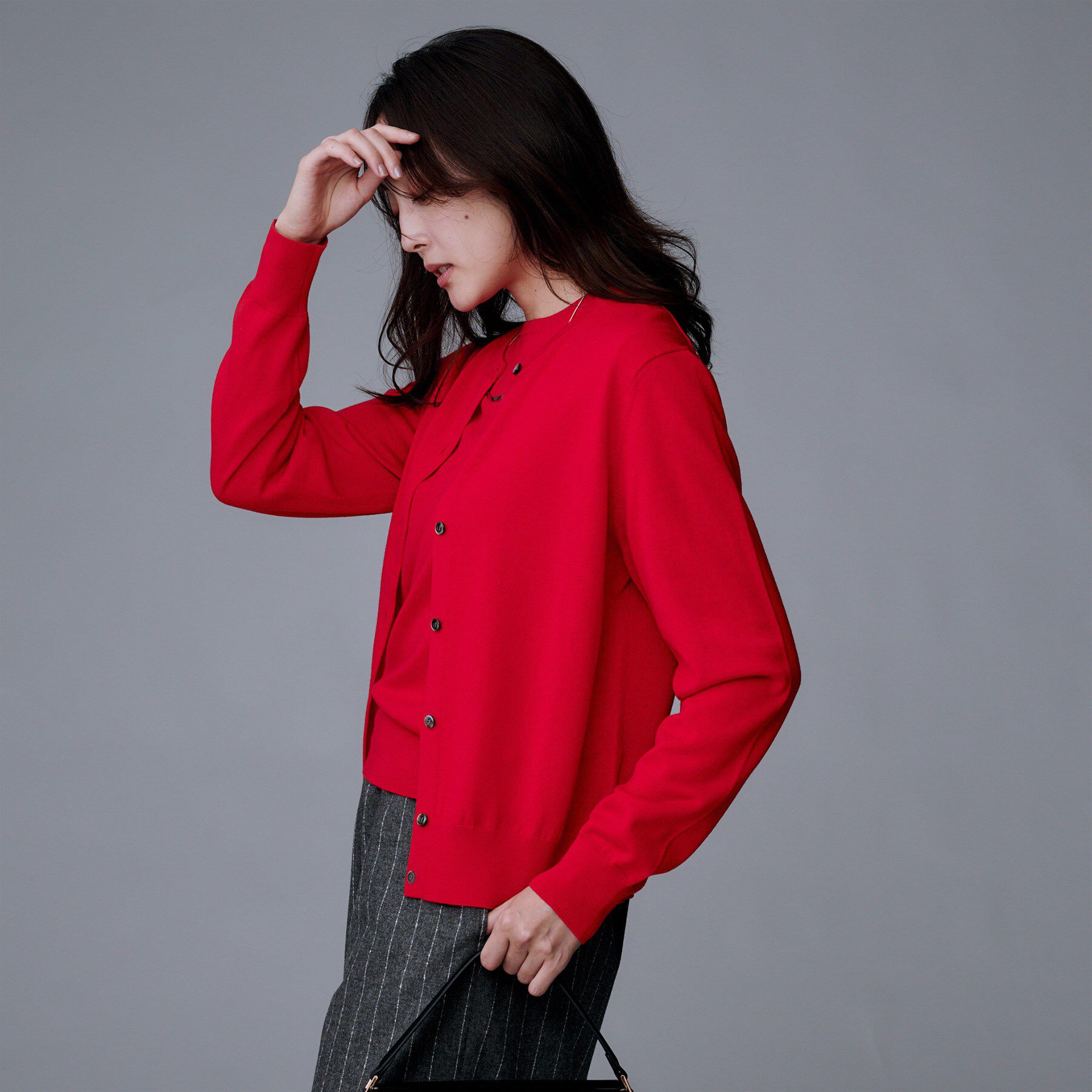 UNTITLED「【洗える/アンサンブル可/ウール100%】ウールクルーカーディガン」|カーディガン|