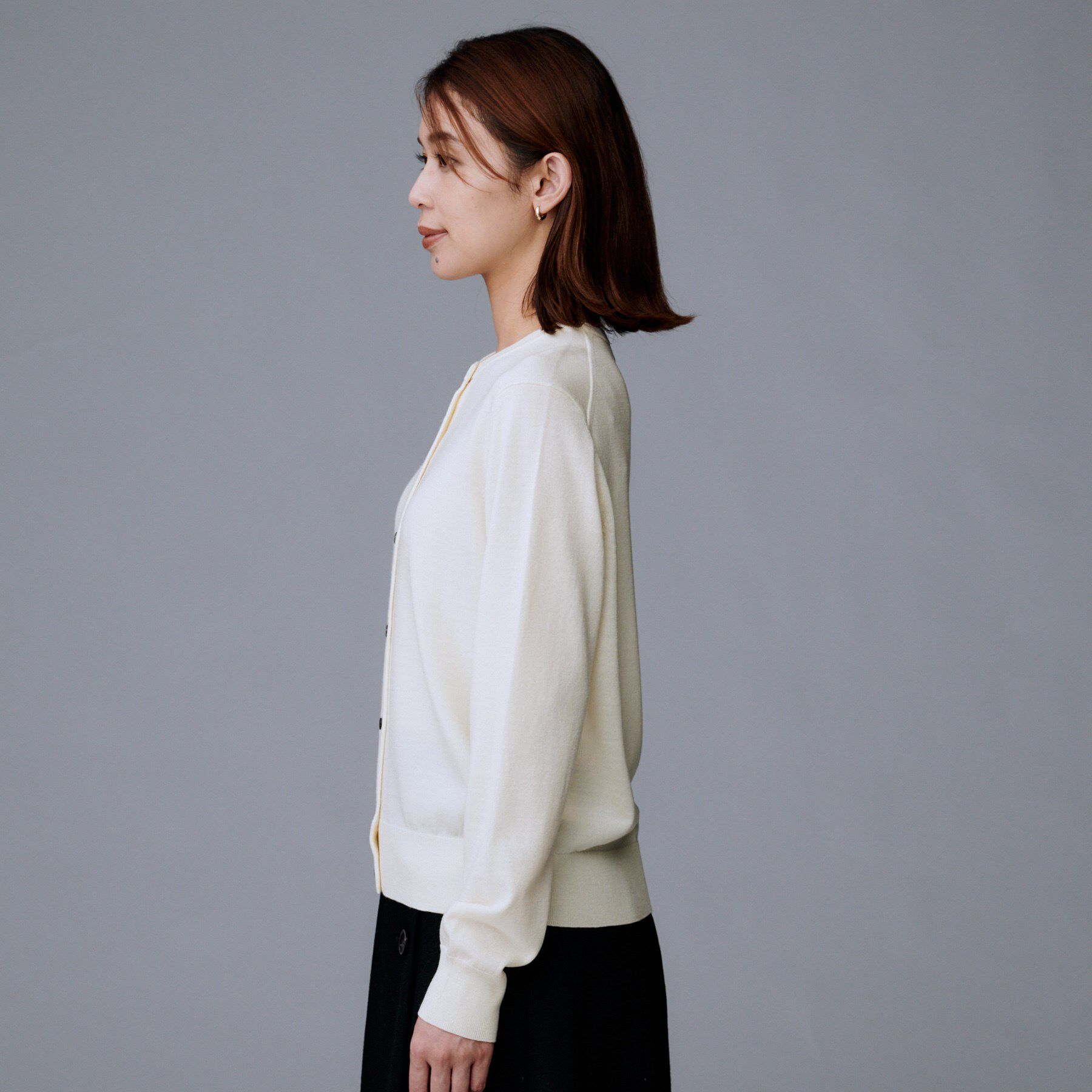 UNTITLED「【洗える/アンサンブル可/ウール100%】ウールクルーカーディガン」|カーディガン|