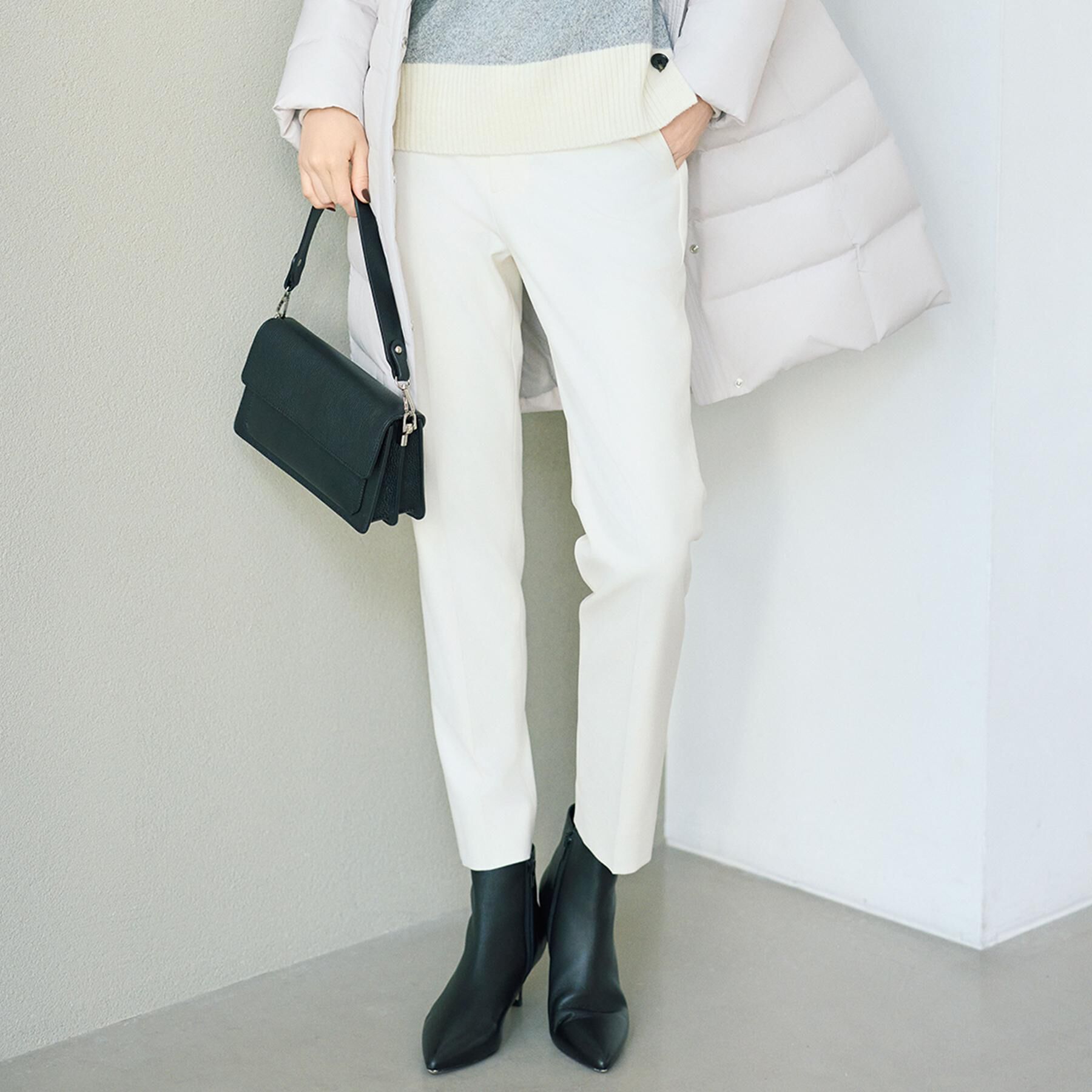 UNTITLED「【あったか素材/ストレッチ性】裏起毛テーパードパンツ」|その他|オフホワイト(003