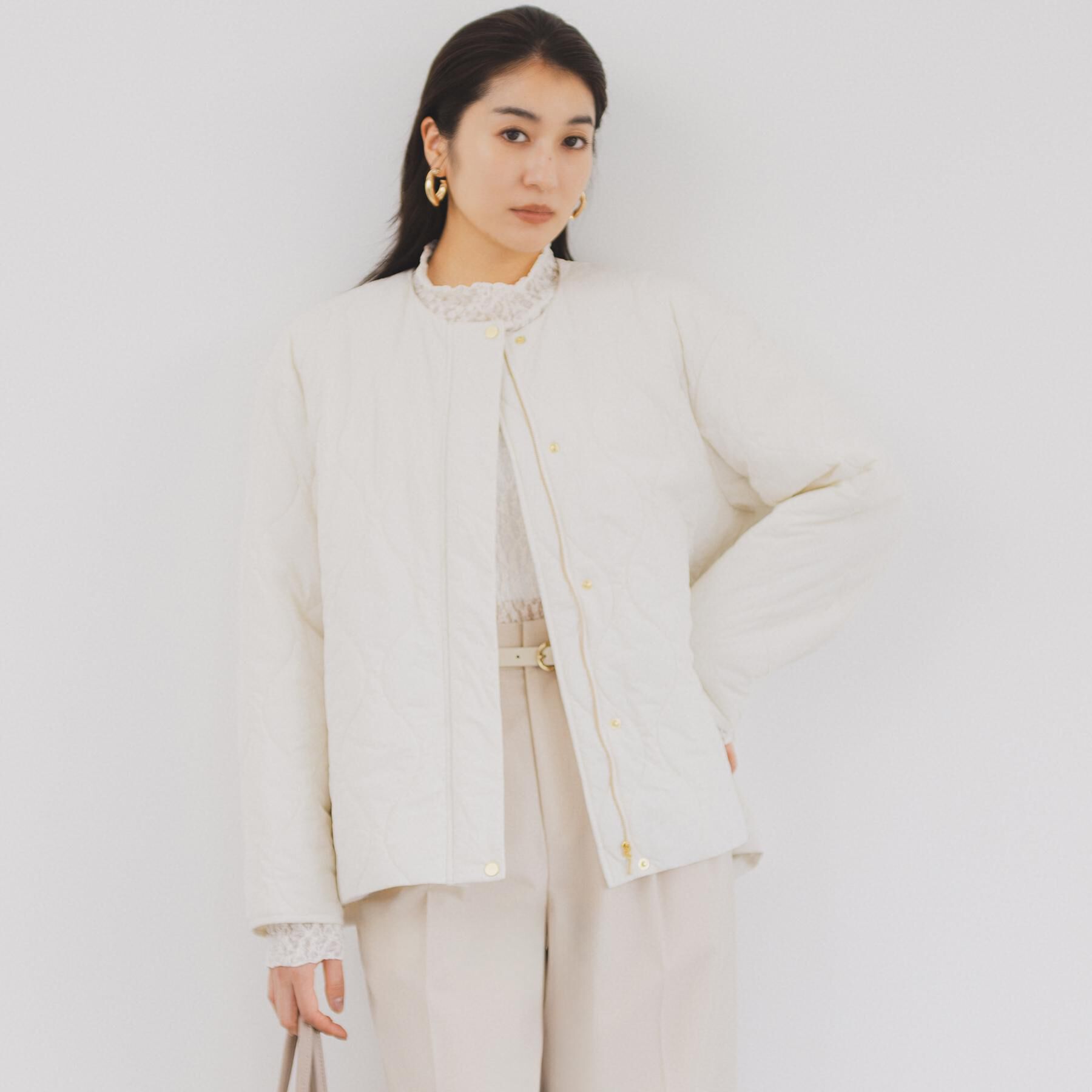 UNTITLED「【軽量／洗える／ファスナー付き】中綿 キルトコート」|ダウン|