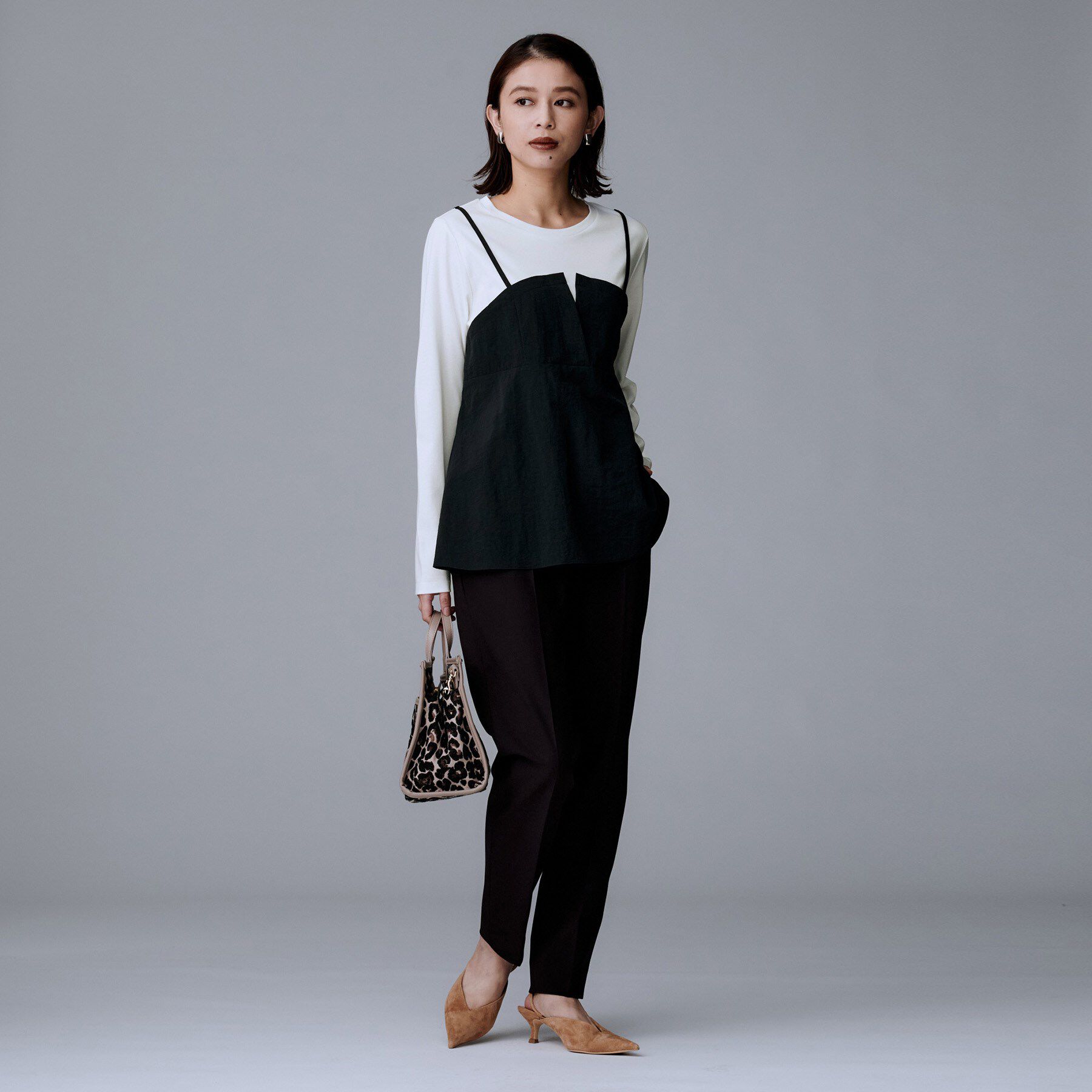 UNTITLED「【洗える/ゆったりシルエット】ビスチェドッキング　プルオーバー」|Tシャツ・カットソー|