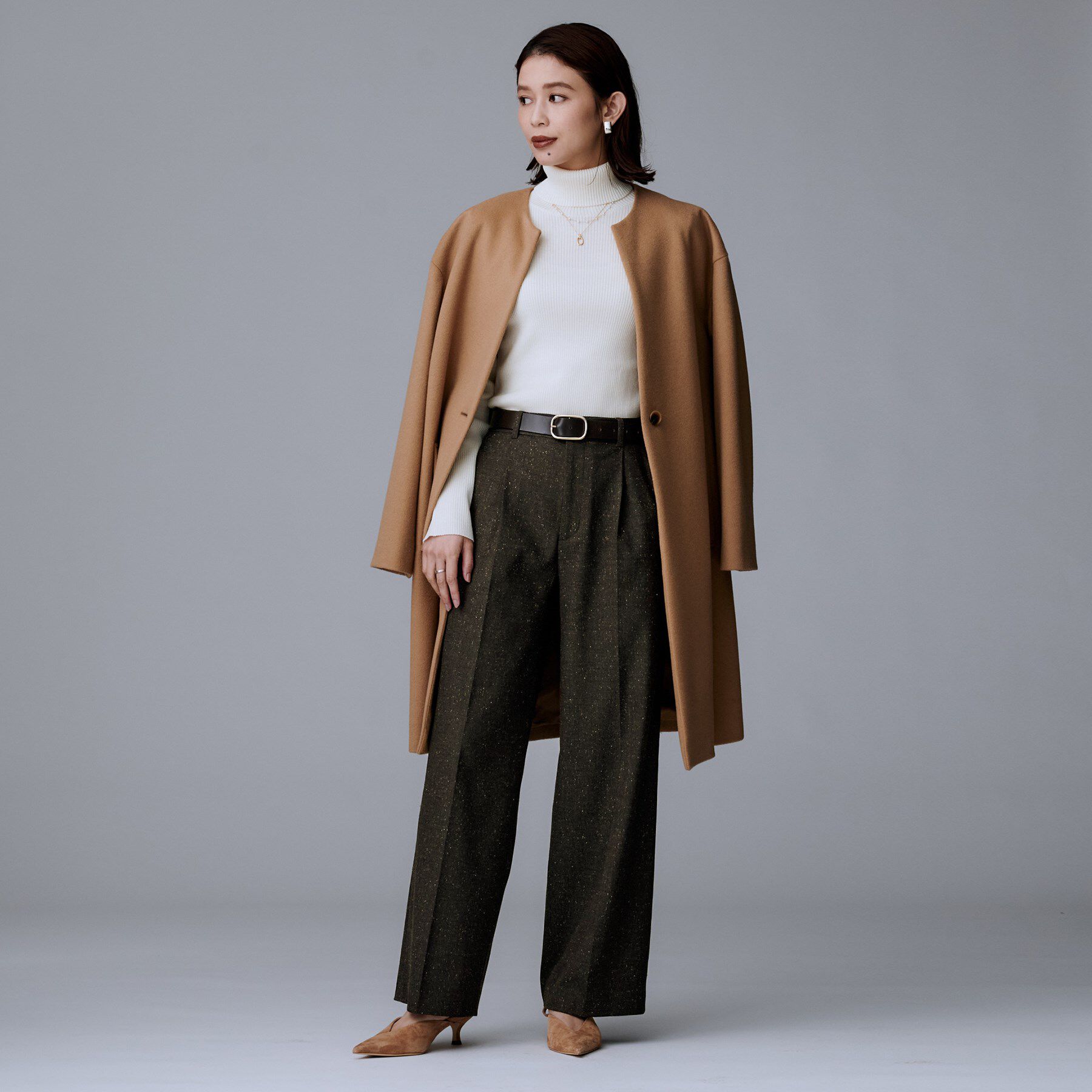 UNTITLED「【ワイド/後ろゴム/シーズンレス】シルクネップツイードパンツ」|その他|