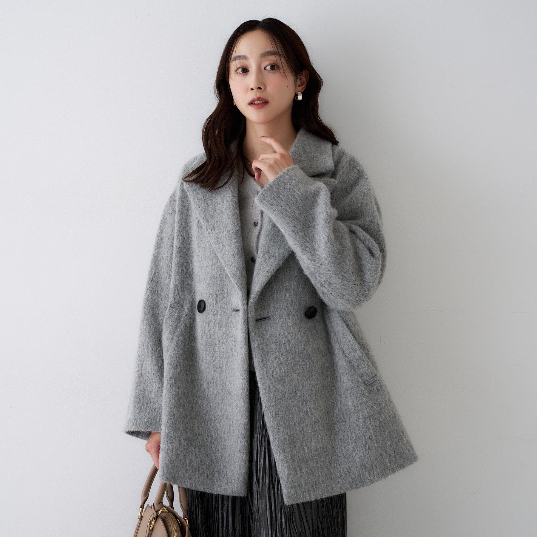 UNTITLED「【エレガントジャケット/アウター】イタリアンシャギーPコート」|ピーコート|