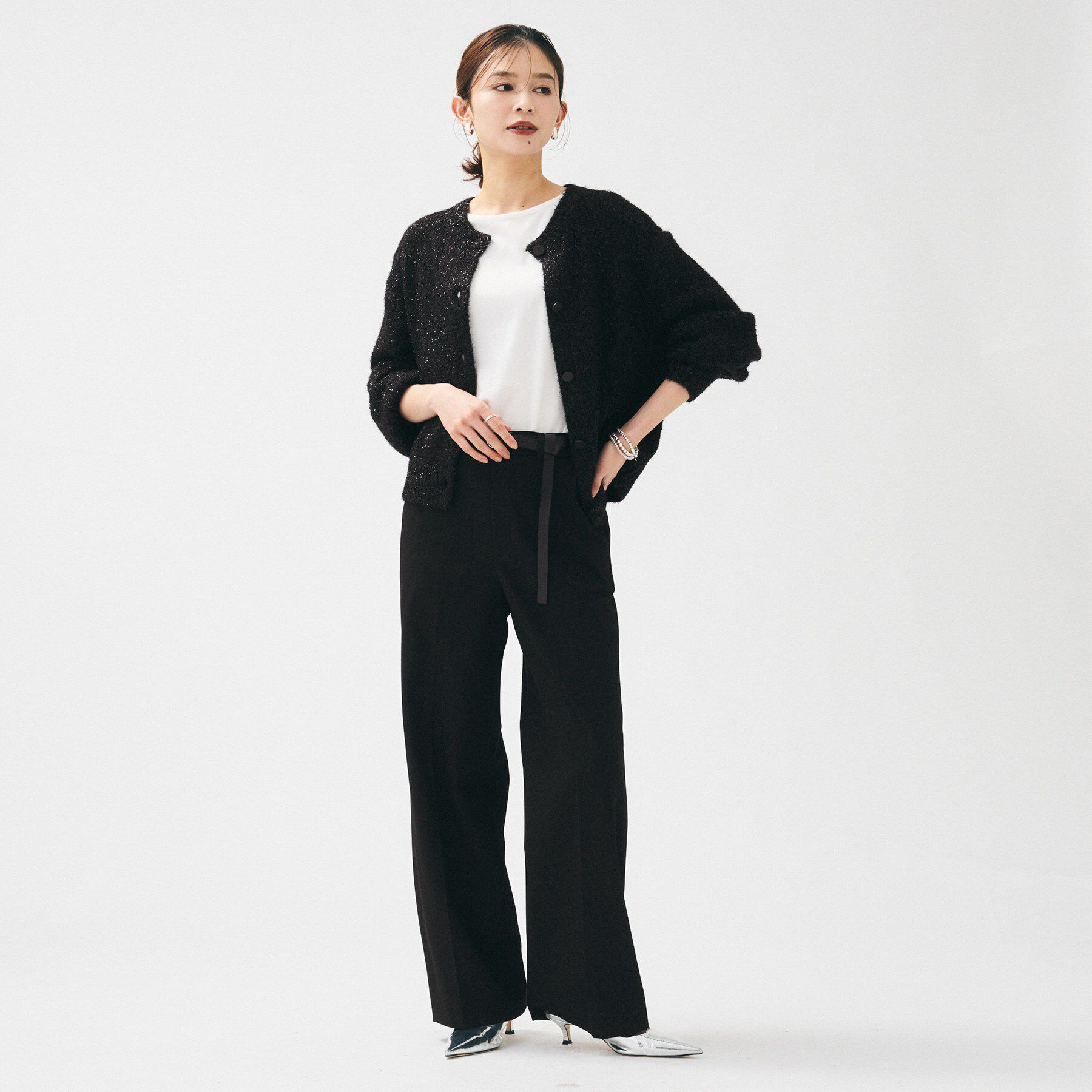 UNTITLED「【ラメ風/着映え】ファンシーヤーン カーディガン」|カーディガン|