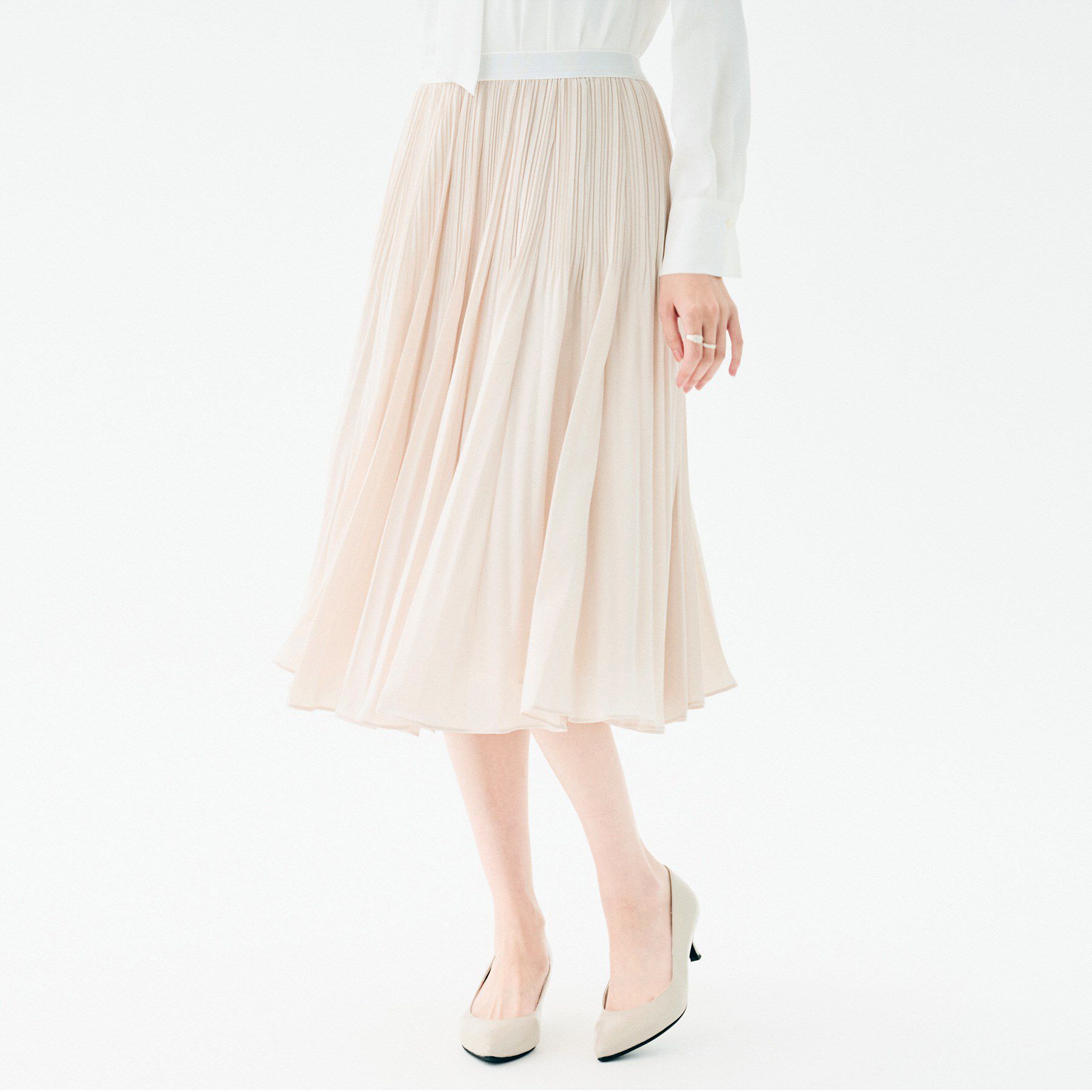 UNTITLED「【ウエストゴム/セレモニー】デシン プリーツスカート」|スカート|