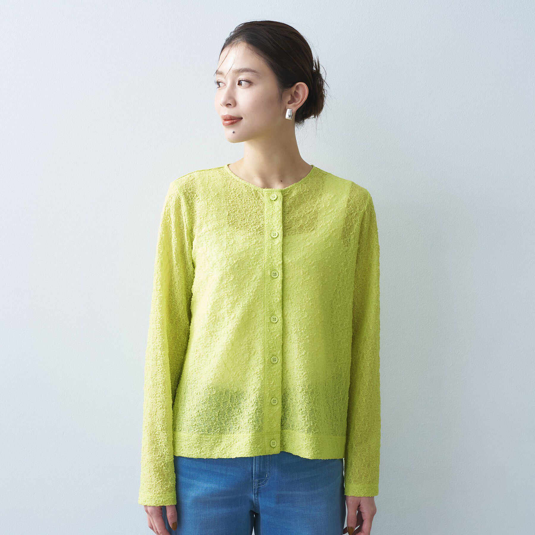 UNTITLED「【古畑星夏さん着用/シアー】ストレッチレースカーディガン」|カーディガン|