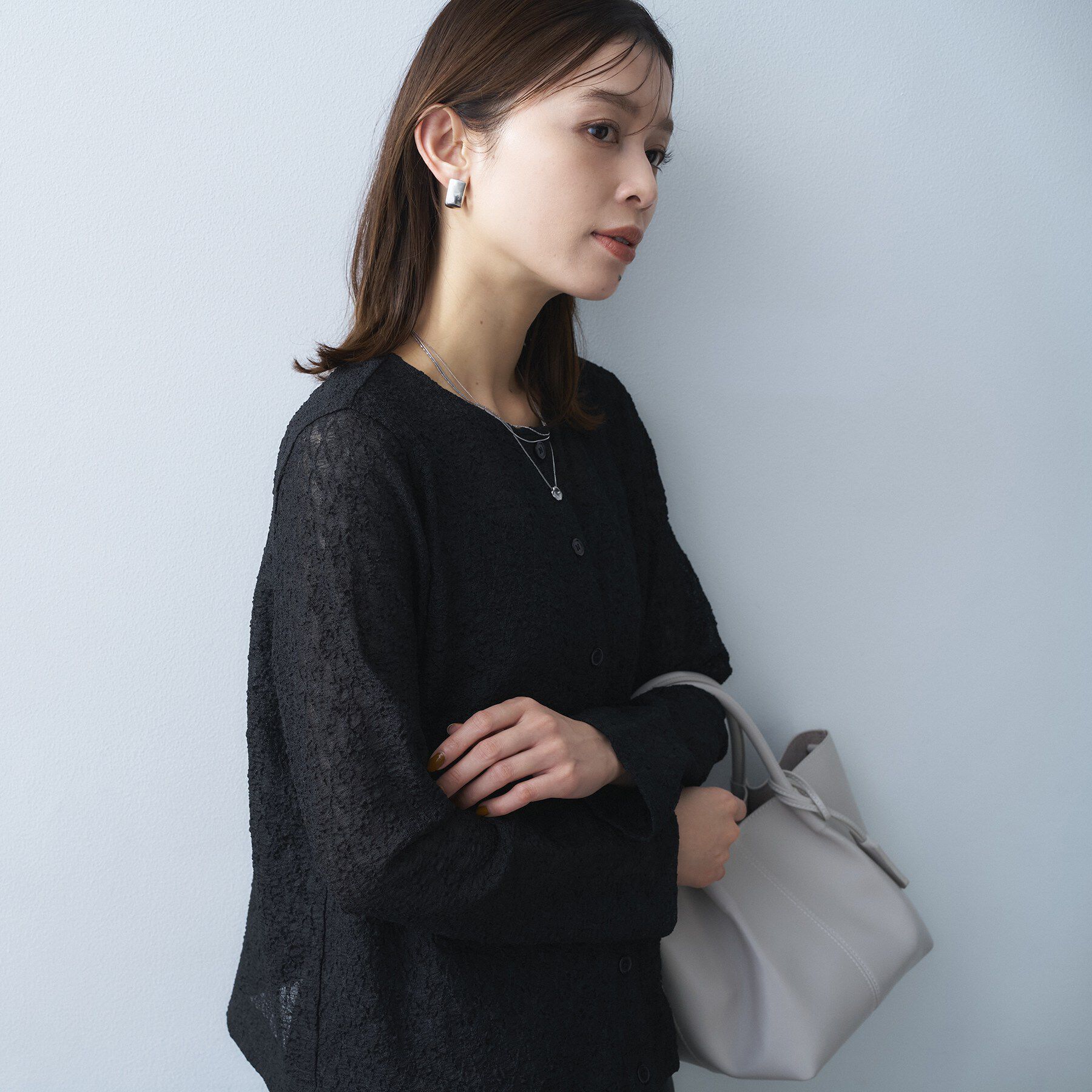 UNTITLED「【古畑星夏さん着用/シアー】ストレッチレースカーディガン」|カーディガン|