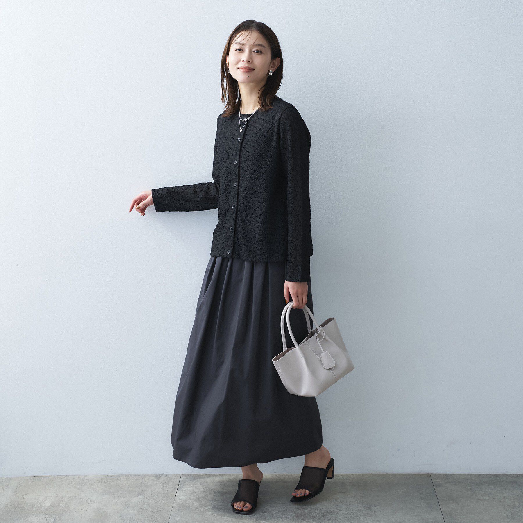 UNTITLED「【古畑星夏さん着用/シアー】ストレッチレースカーディガン」|カーディガン|