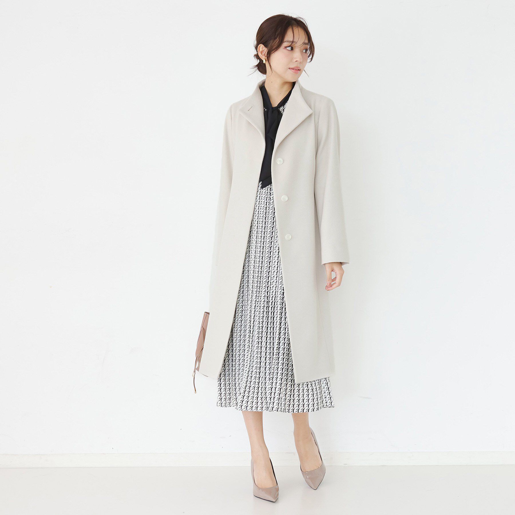 COUP DE CHANCE「【カシミヤ混／日本製】Iラインスタンドウィングカラーコート」|その他|