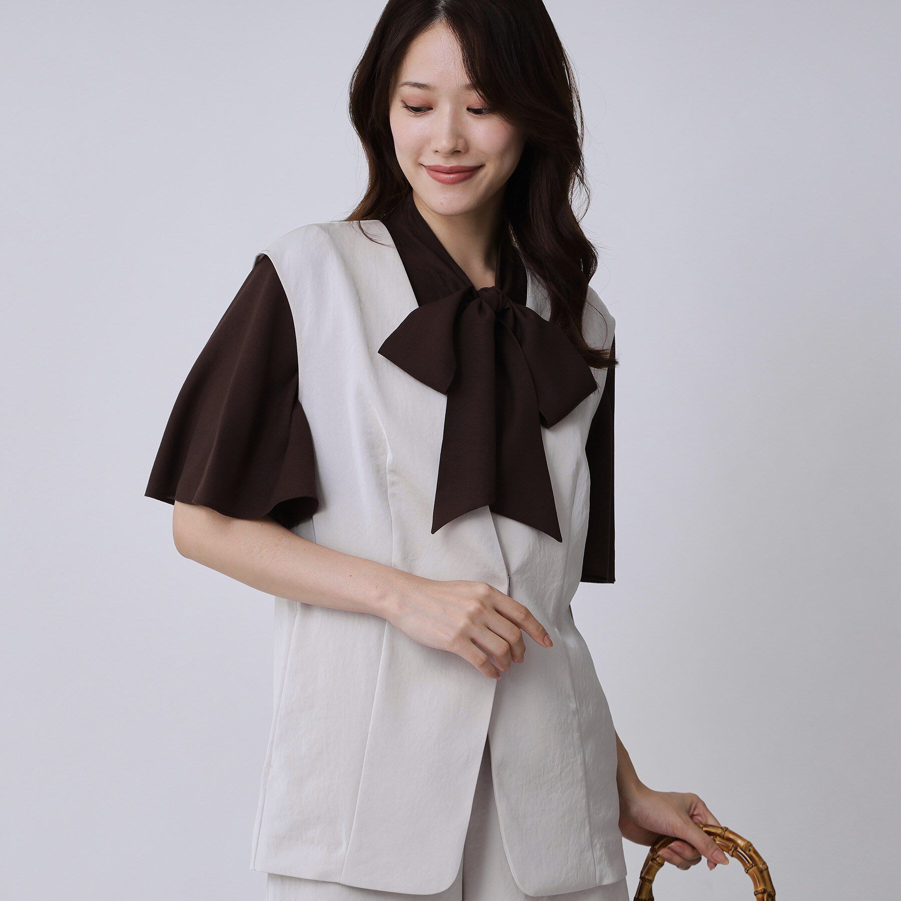 COUP DE CHANCE「【手洗い可／日本製】カラーレスジレ」|ベスト・ジレ|グレージュ(050)