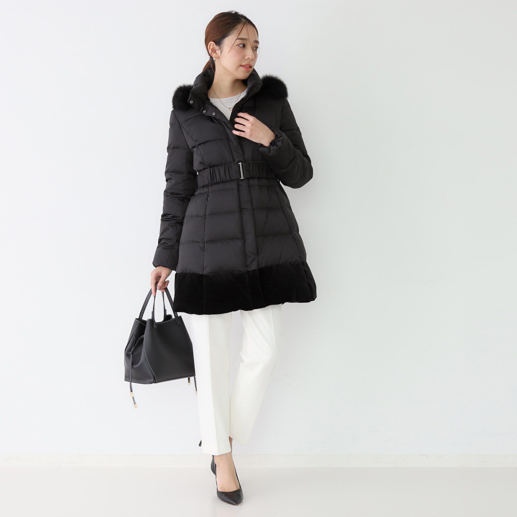 COUP DE CHANCE「【ミディ丈】ベルト付ダウンコート」|ダウン|