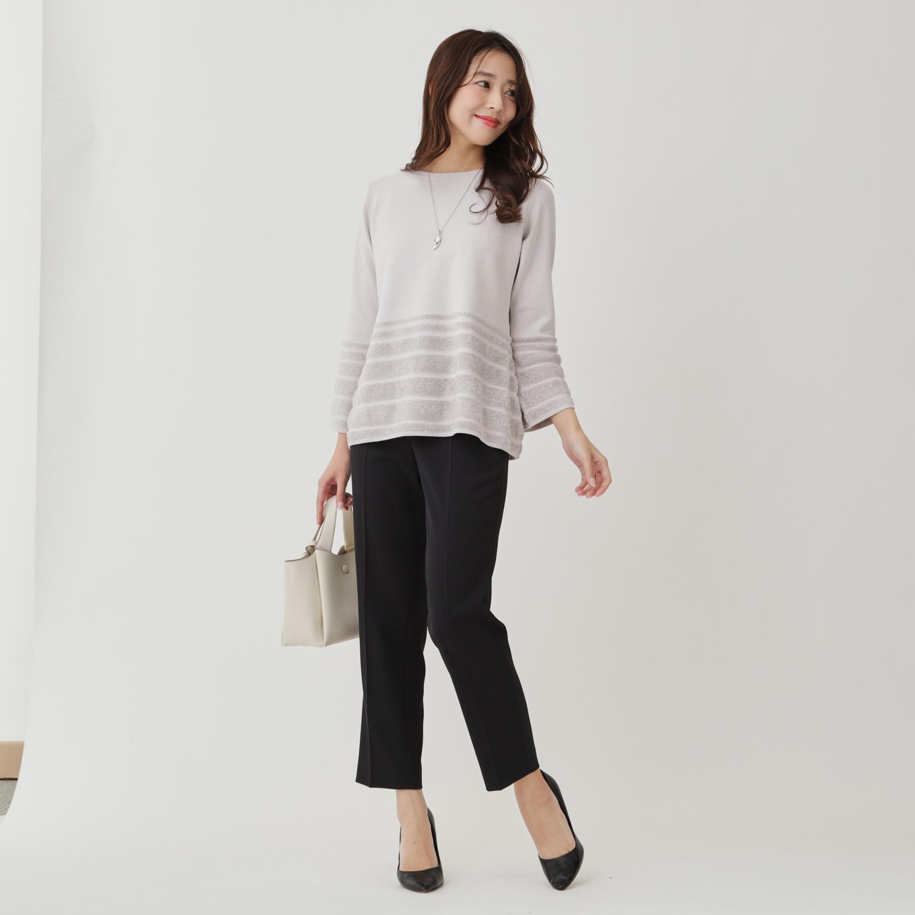 COUP DE CHANCE「【手洗い可】ラメフェザーデザイン ニットトップス」|ニット・セーター|