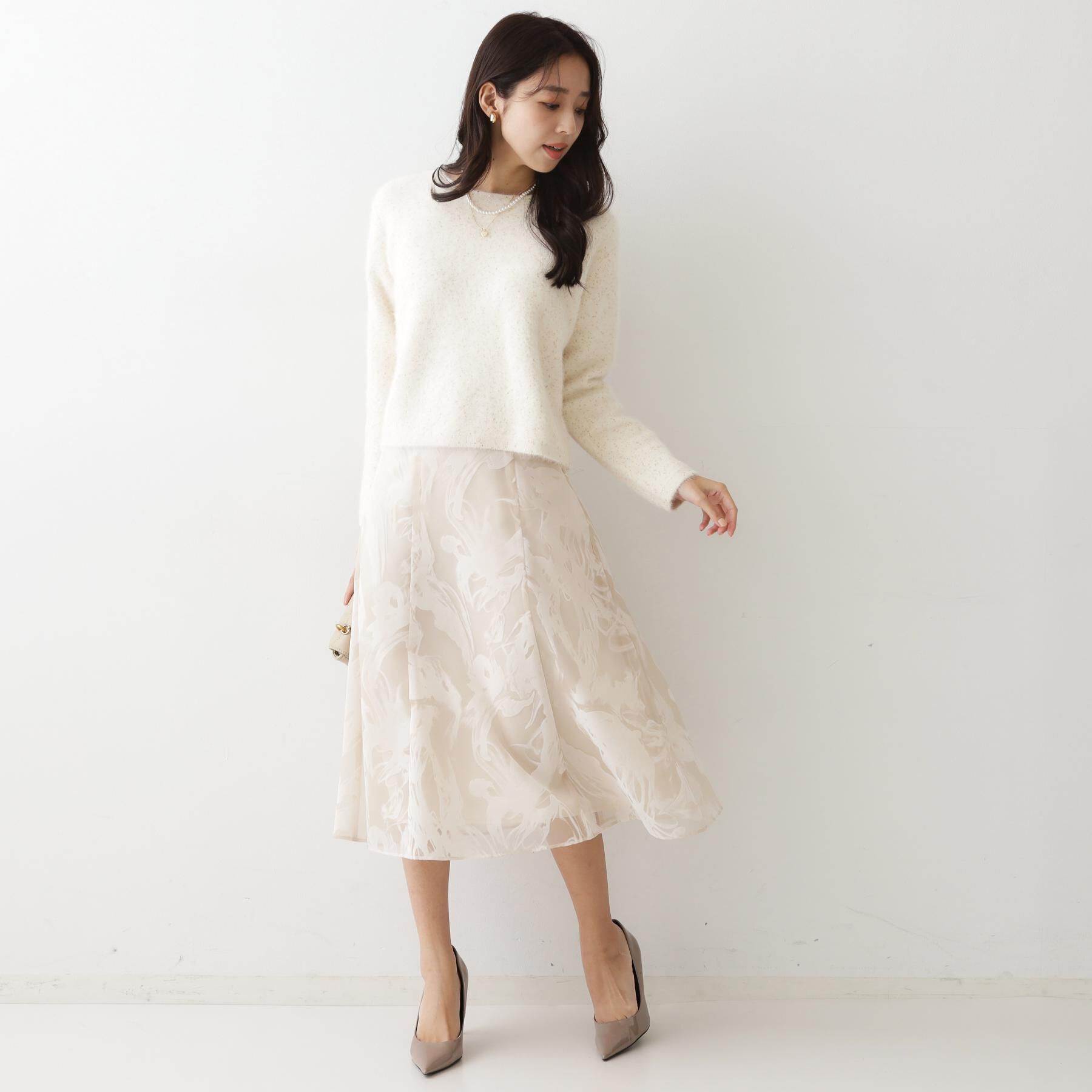 COUP DE CHANCE「【フォックス混／軽い着心地】ショート丈ニットトップス」|ニット・セーター|