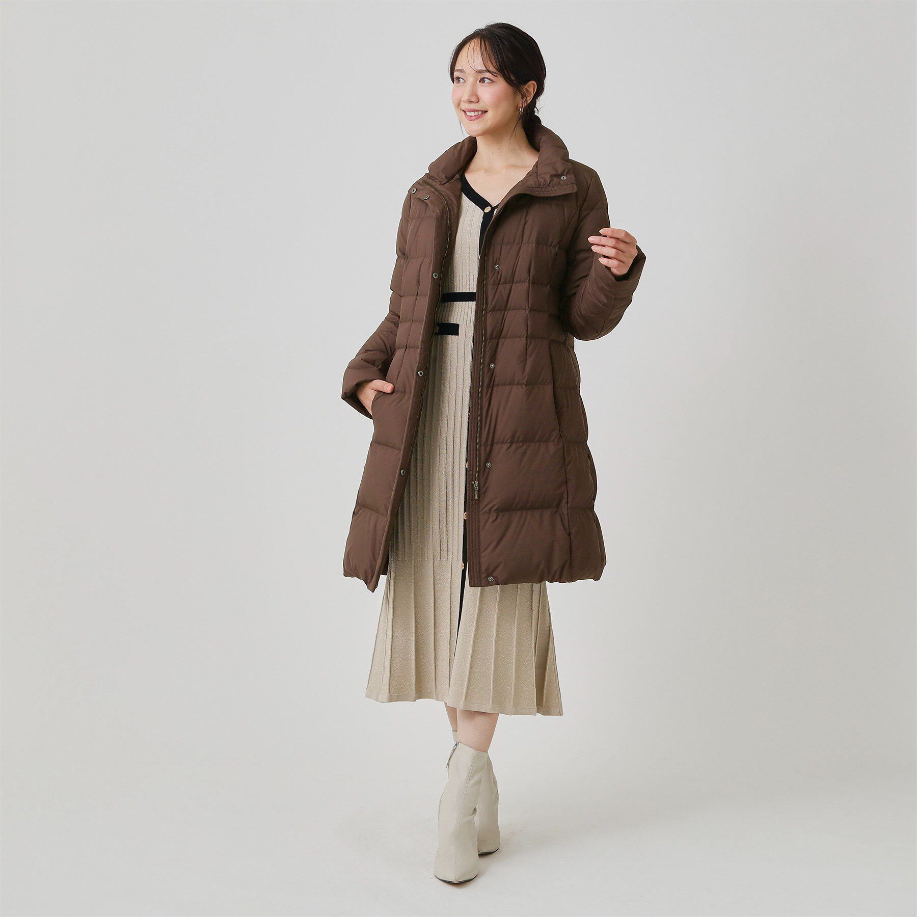 COUP DE CHANCE「【フランス産ホワイトダックダウン／FP800保温性◎／抗菌防臭／手洗い可】ロングダウンコート」|ダウン|