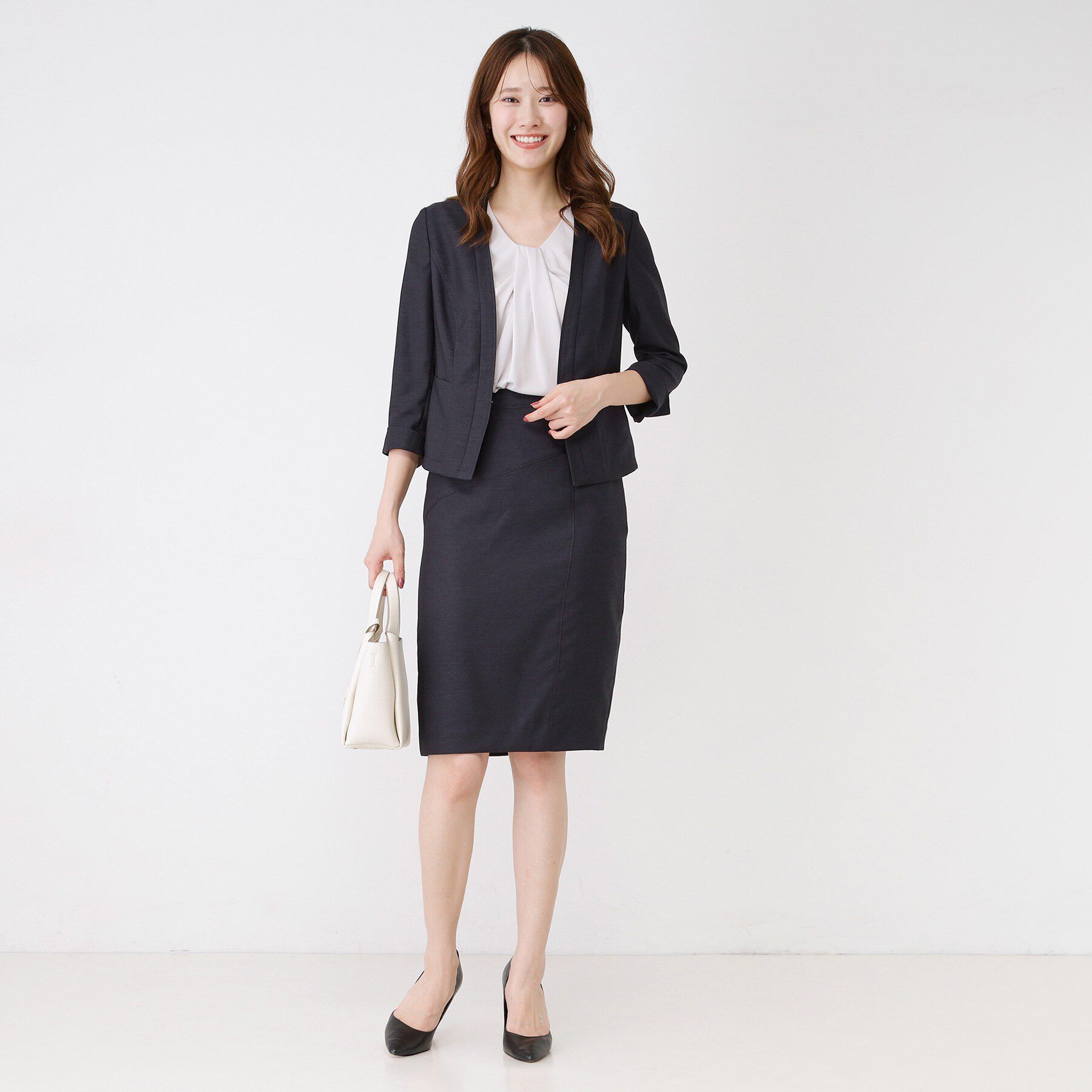 COUP DE CHANCE「【手洗い可／日本製／接触冷感／スーツ可／ワンピース羽織】麻調合繊ノーカラージャケット」|ノーカラージャケット|