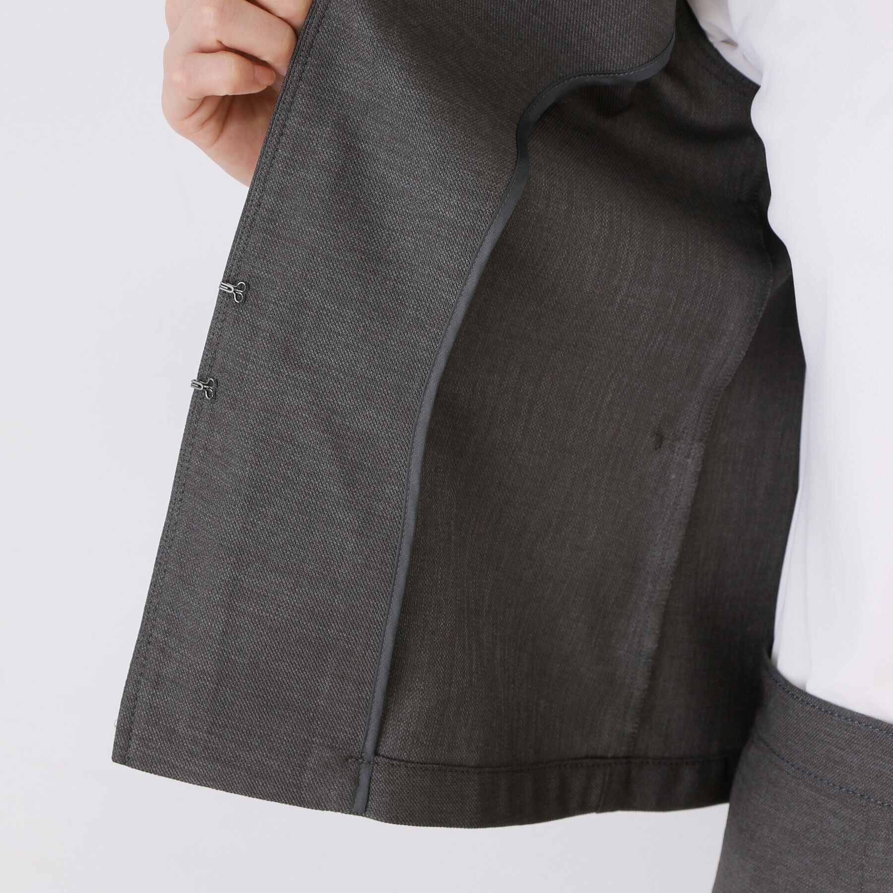 COUP DE CHANCE「【手洗い可／日本製／接触冷感／スーツ可／ワンピース羽織】麻調合繊ノーカラージャケット」|ノーカラージャケット|