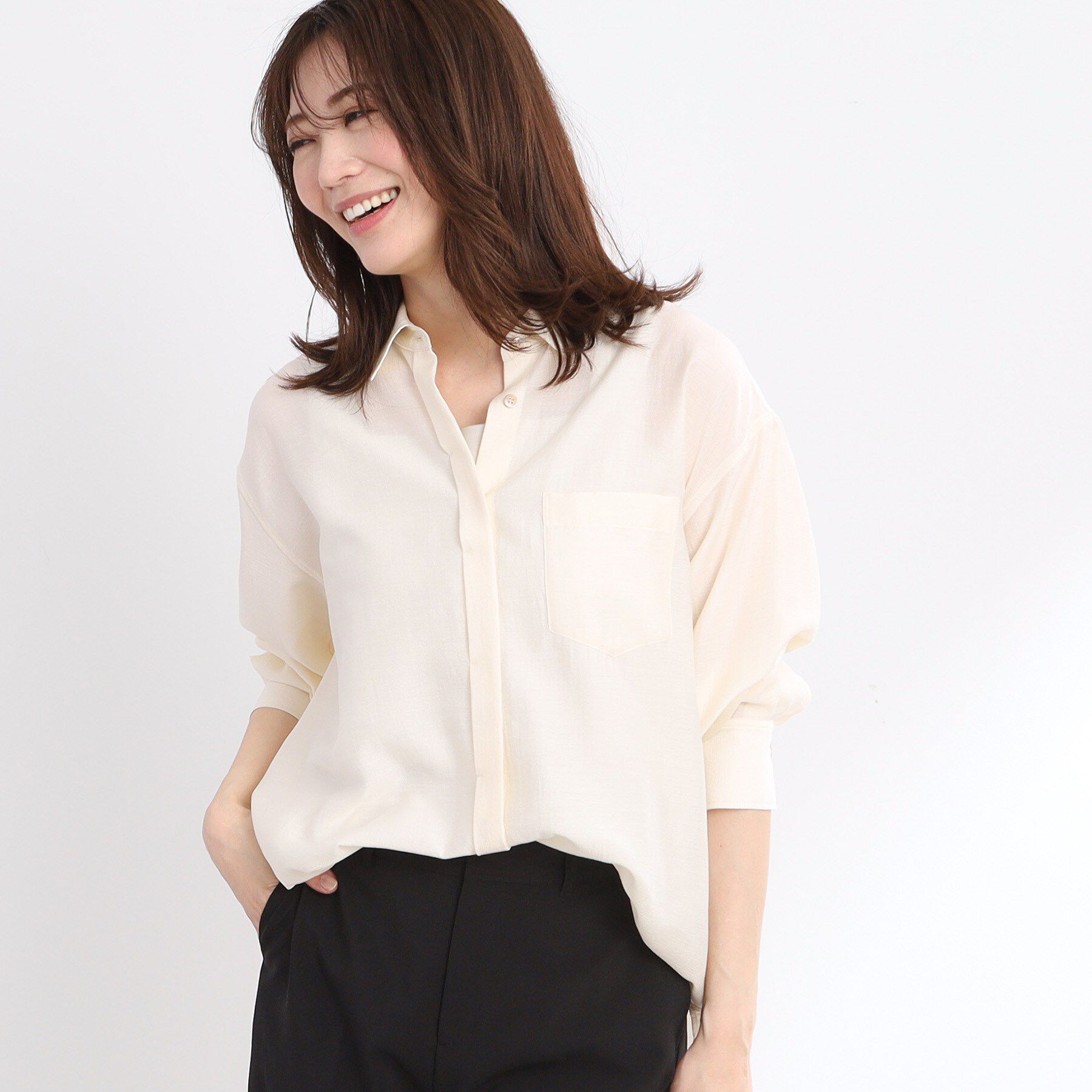 Reflect「【マシンウォッシュ可】3WAYシアーシャツブラウス」|シャツ・ブラウス|