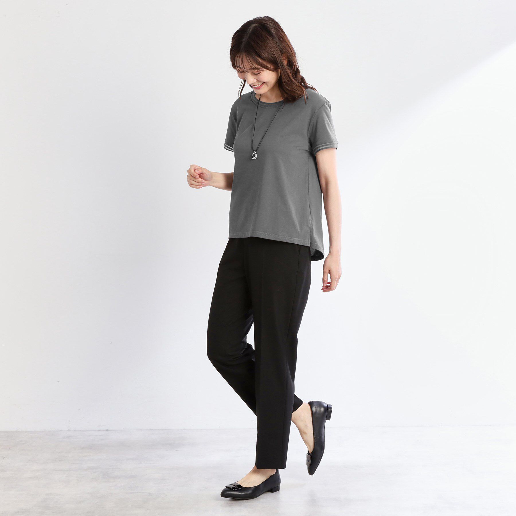 Reflect「【インナーにおすすめ◎】シアーネックデザインプルオーバー」|Tシャツ・カットソー|