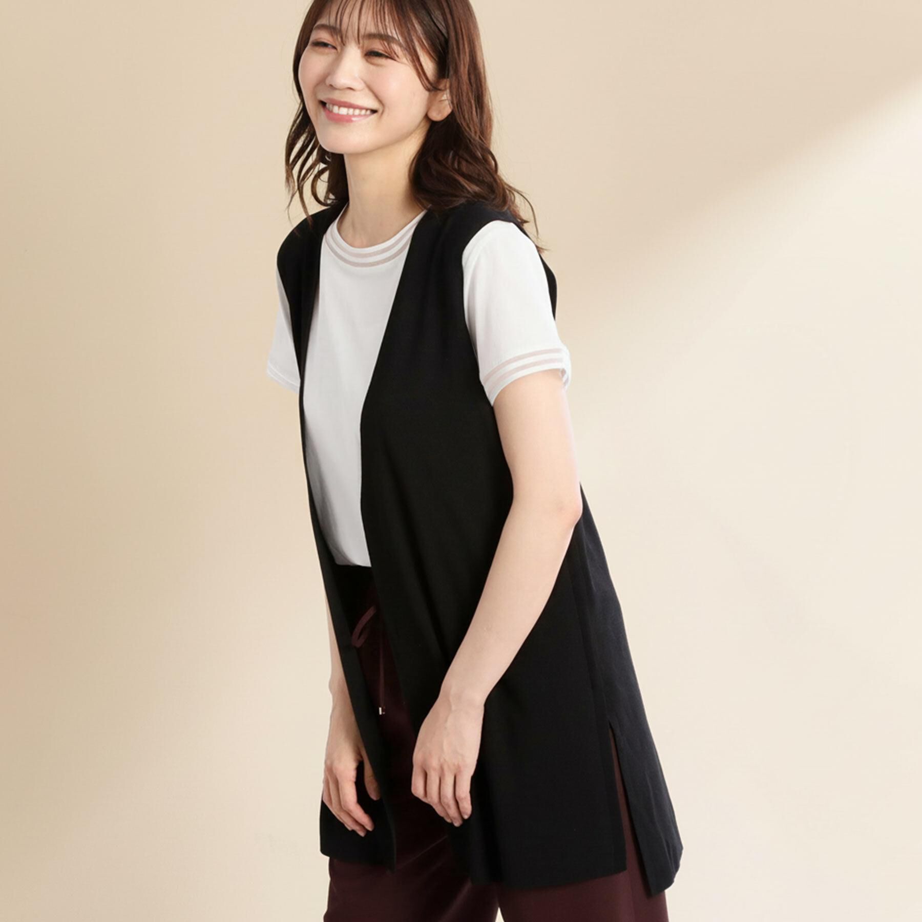 Reflect「ドライタッチニットベスト」|ベスト・ジレ|ブラック(019)