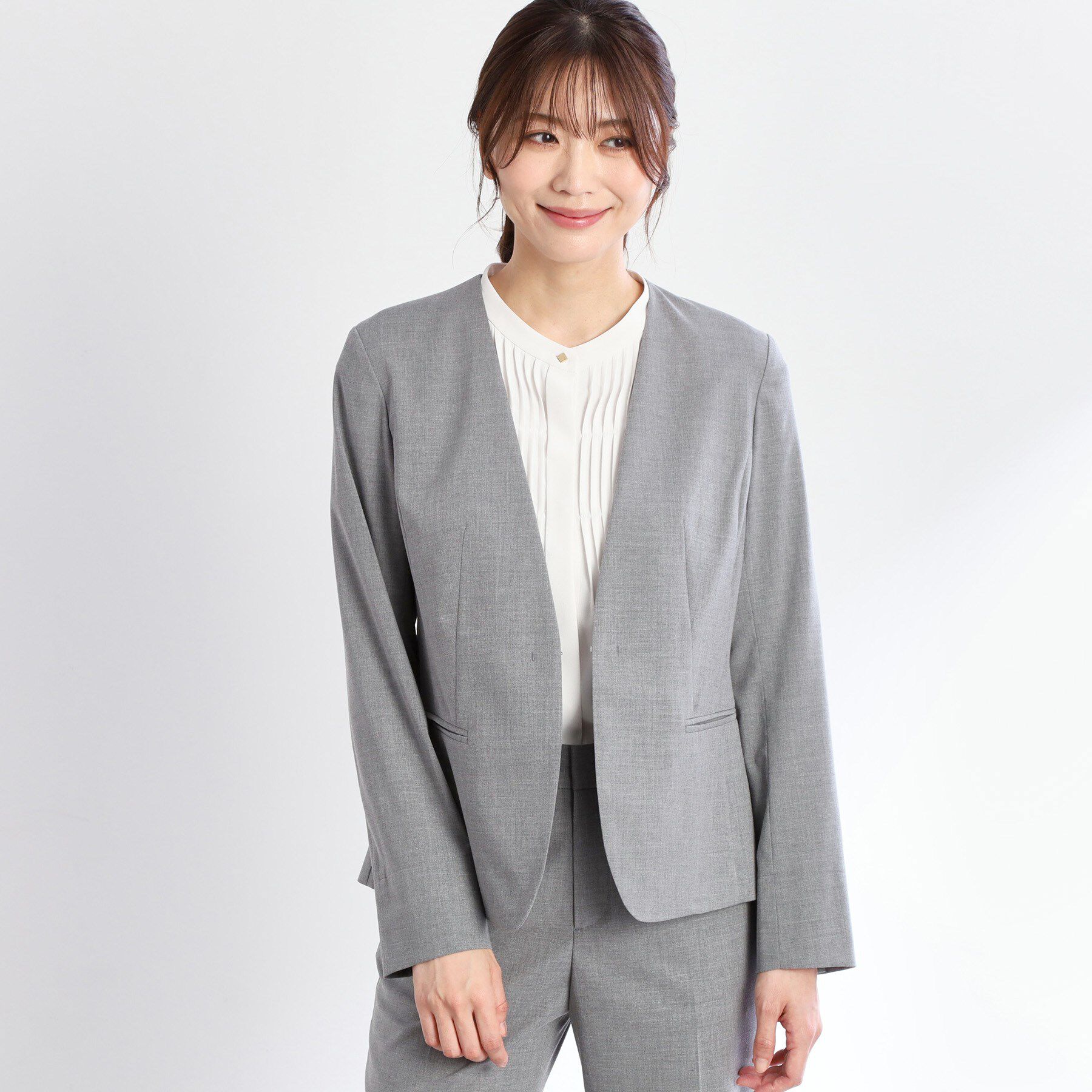 Reflect「【洗える／セットアップ可】ノーカラージャケット」|ノーカラージャケット|