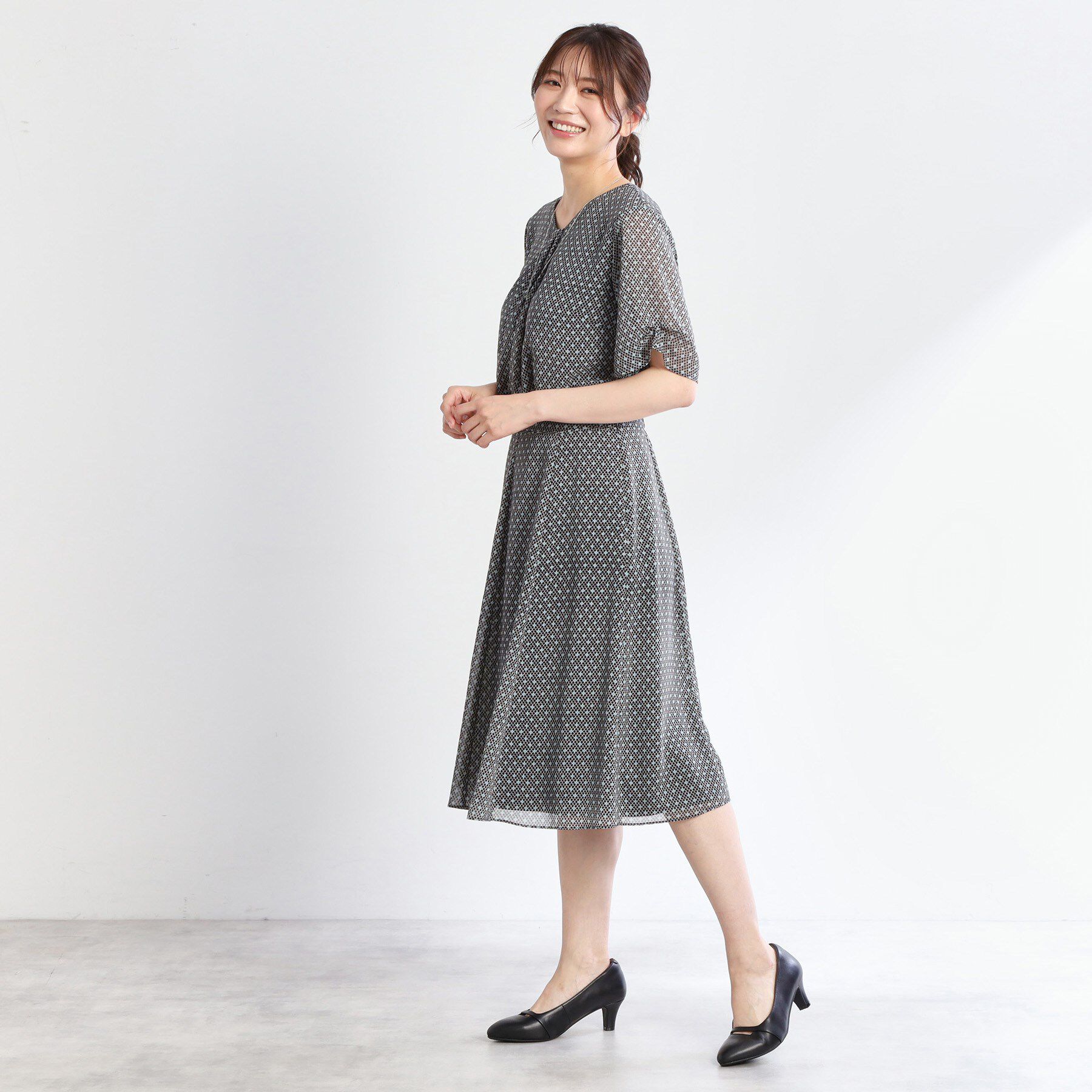 Reflect「【マシンウォッシュ可／セットアップ可】コツキ柄プリントフレアスカート」|スカート|