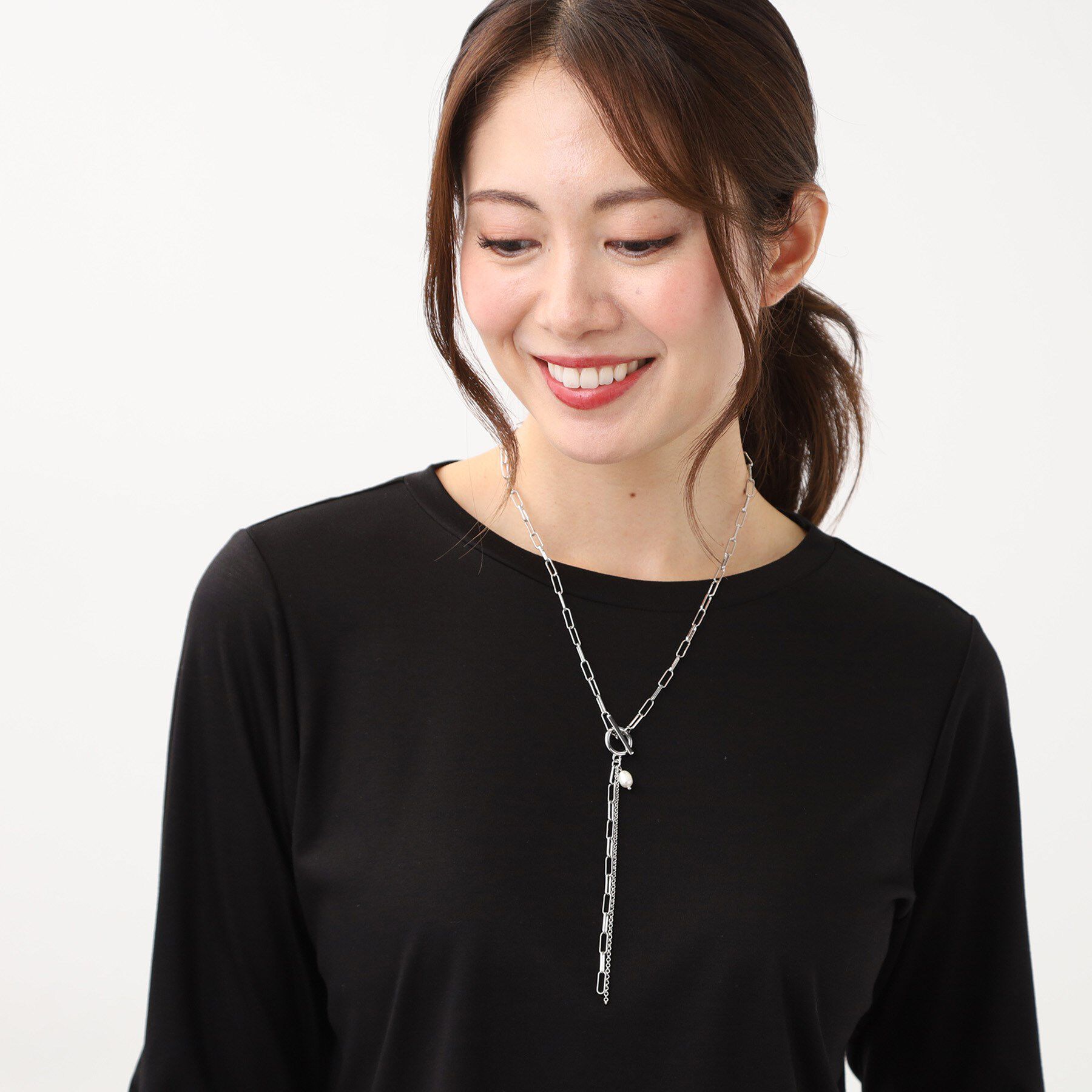 Reflect「Y字シルエット淡水パールネックレス」|ネックレス|