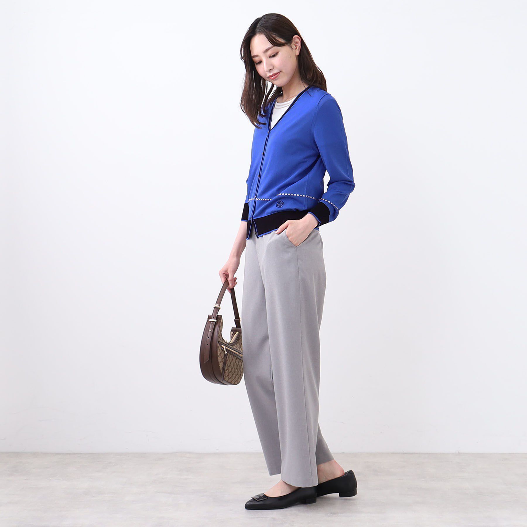 Reflect「【WEB先行カラーあり／手洗い可／アンサンブル可】バイカラーカーディガン」|カーディガン|