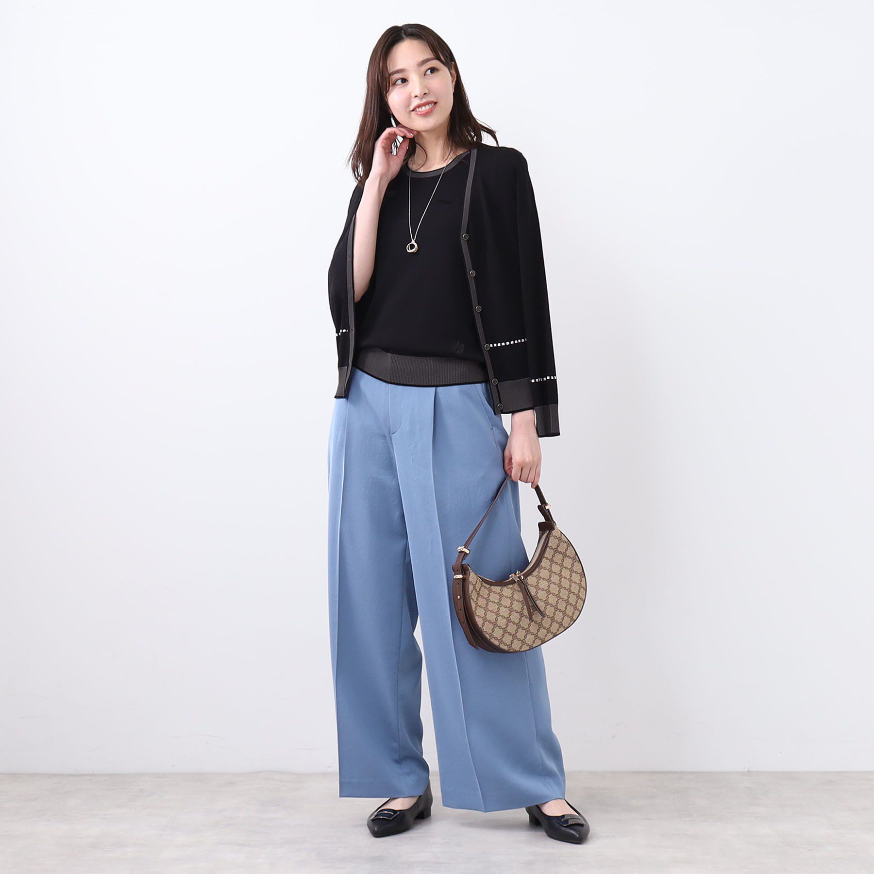 Reflect「【WEB先行カラーあり／手洗い可／アンサンブル可】バイカラーカーディガン」|カーディガン|