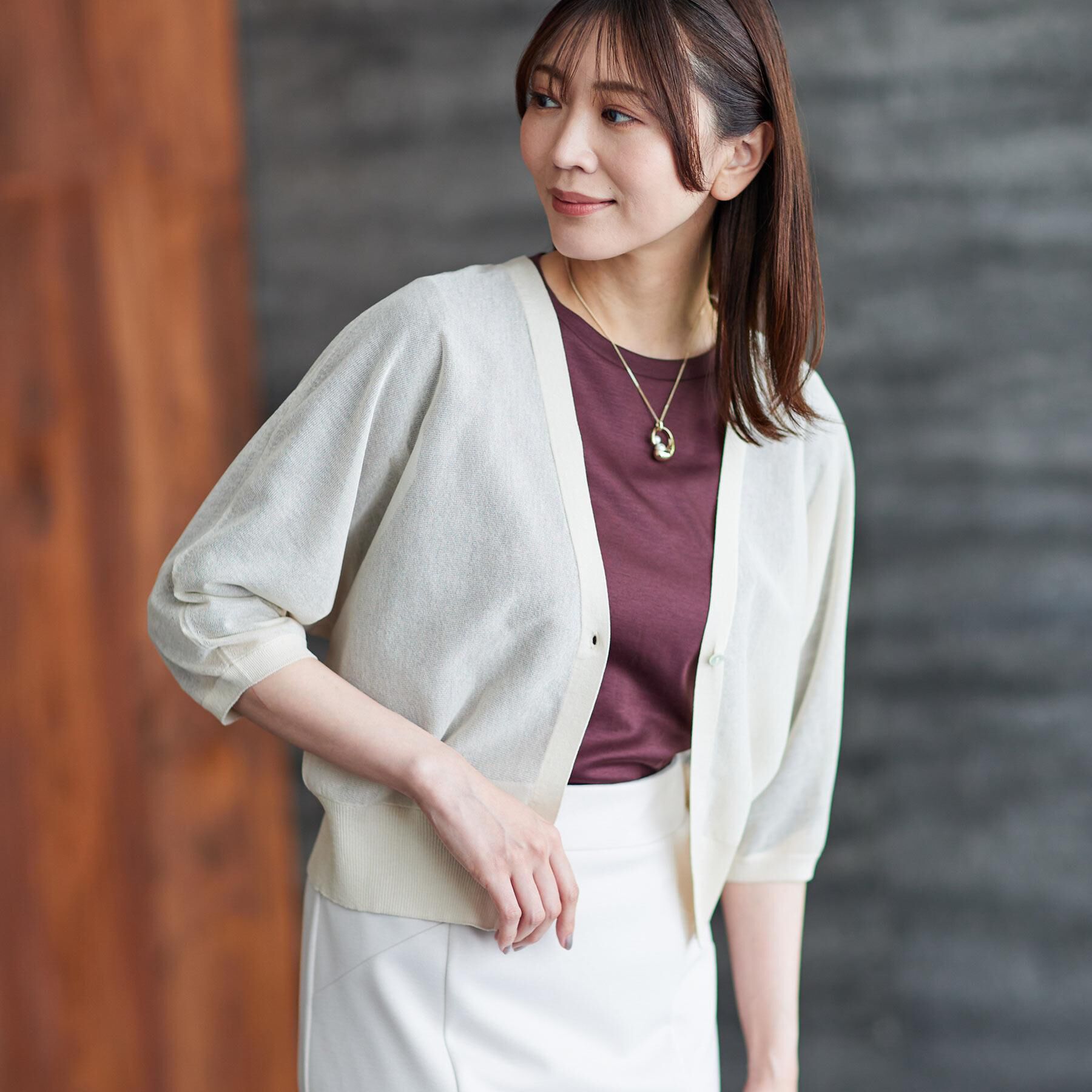 Reflect「【手洗い可】ボレロ風シアーカーディガン」|カーディガン|